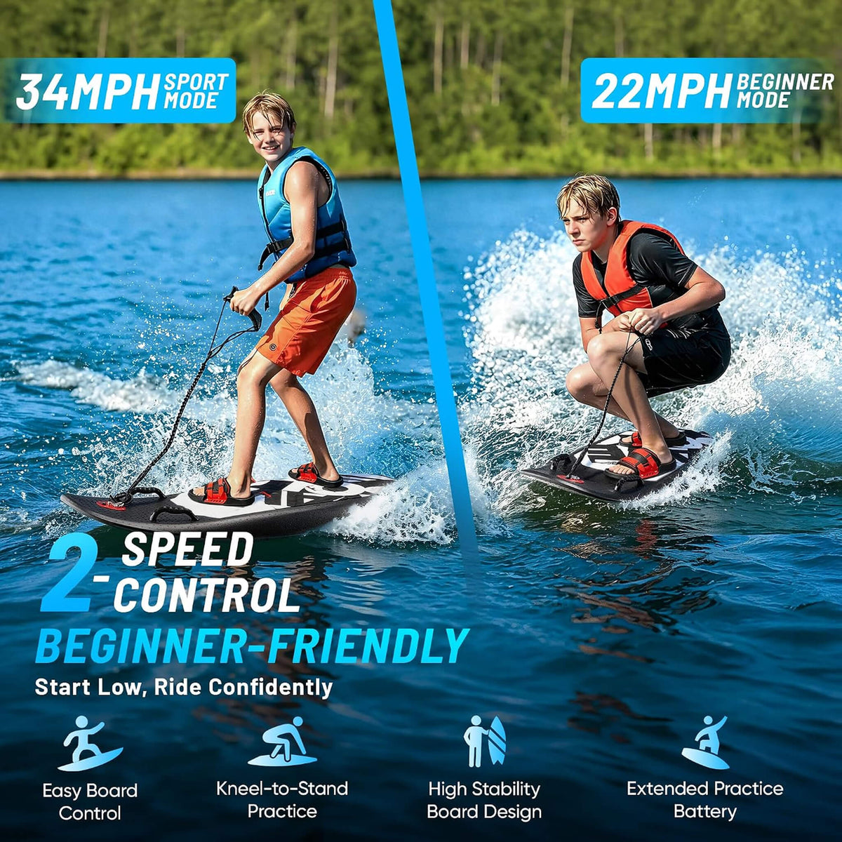 Premium Dual-Speed 12KW Self-Powered Electric Motorized Surfboard