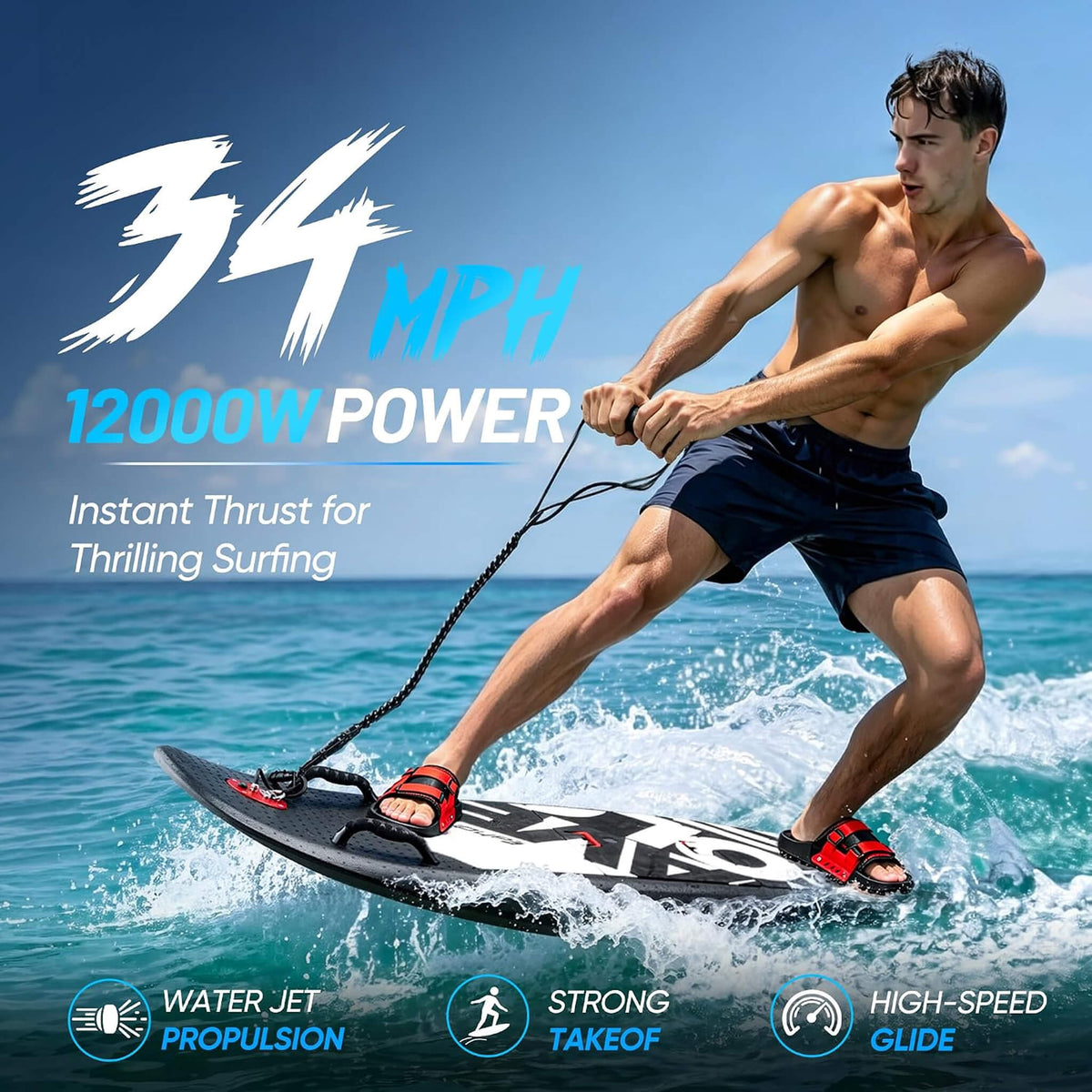 Premium Dual-Speed 12KW Self-Powered Electric Motorized Surfboard