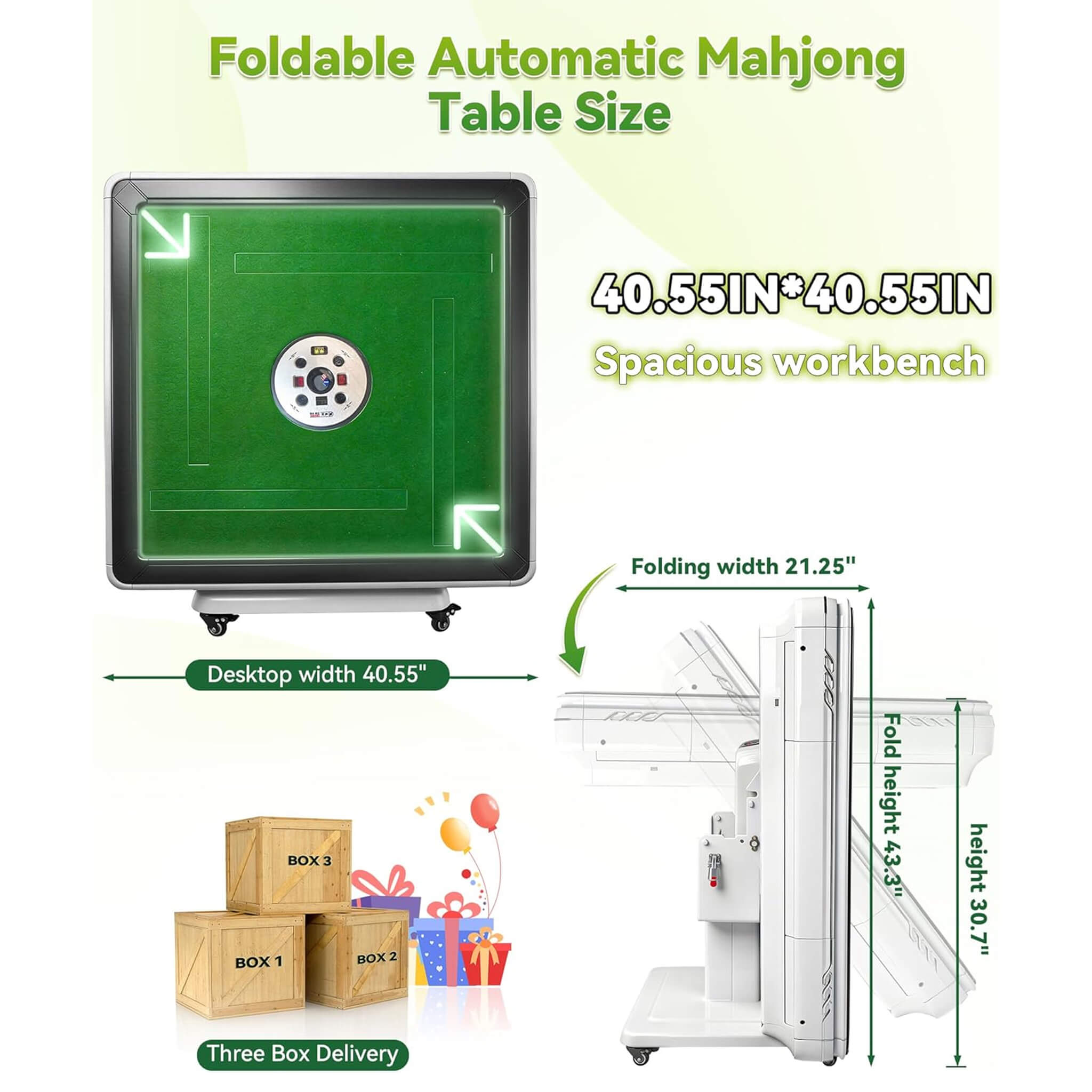 Premium Foldable 4-Player Automatic Mahjong Table With 2 Tile Sets
