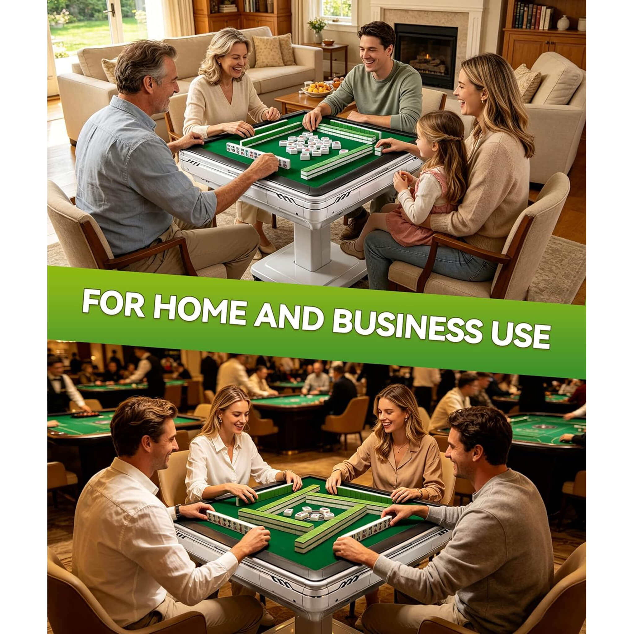Premium Foldable 4-Player Automatic Mahjong Table With 2 Tile Sets
