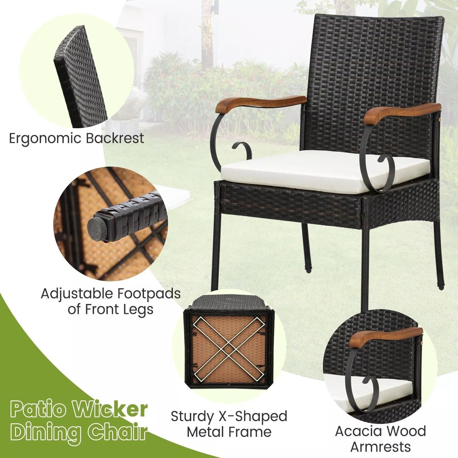 Mclean Rattan Garden Chair (Set of 2)