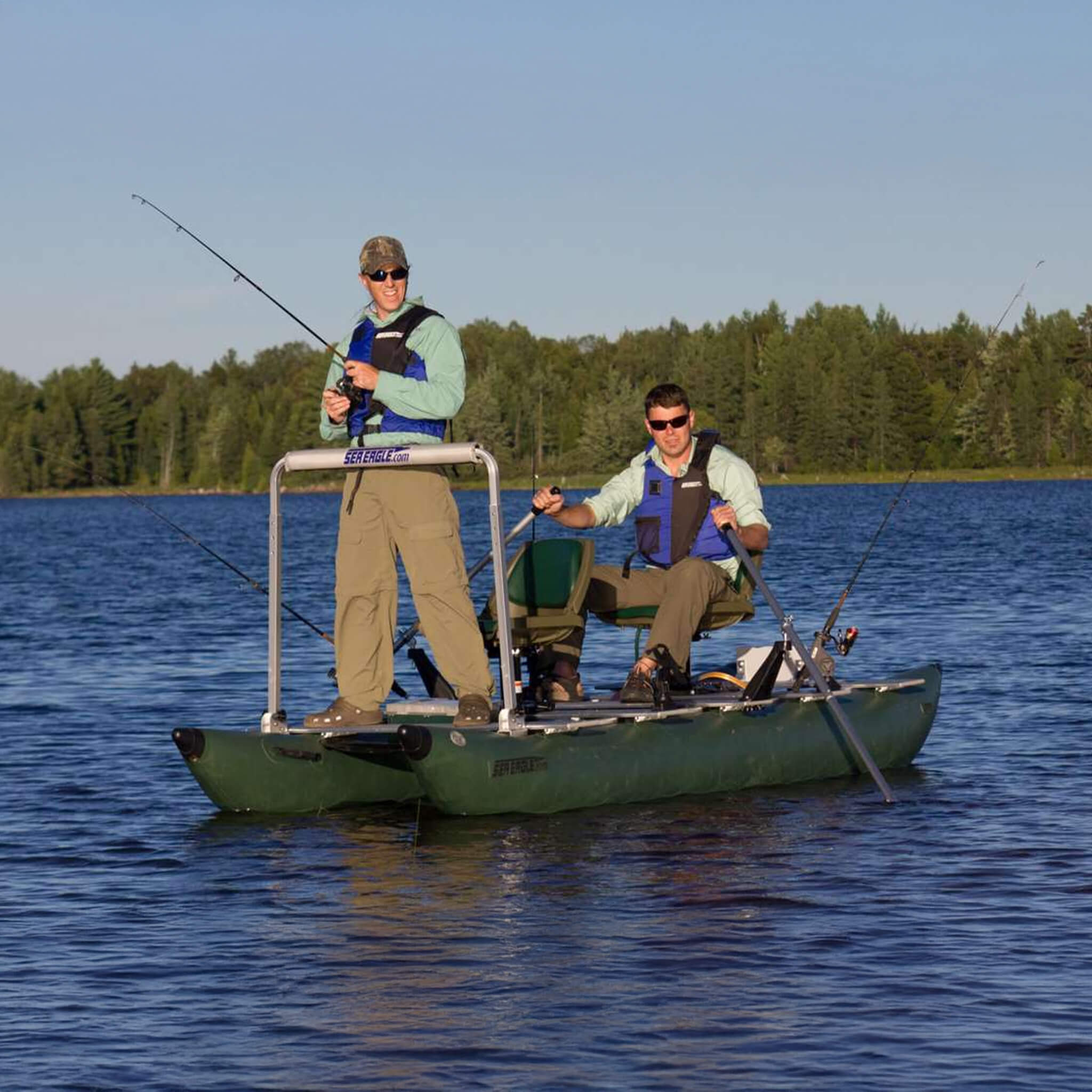 Sea Eagle 375FC FoldCat 2-Persons Inflatable Fishing Lightweight Pontoon Boat