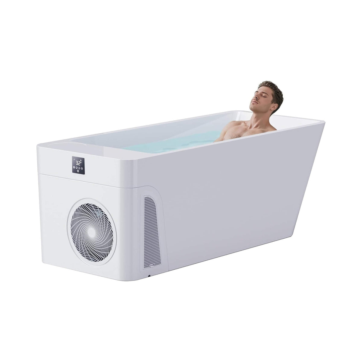 Smart 1-Piece Freestanding Full-Body All-In-One Cold Plunge Tub With Built-In Water Chiller