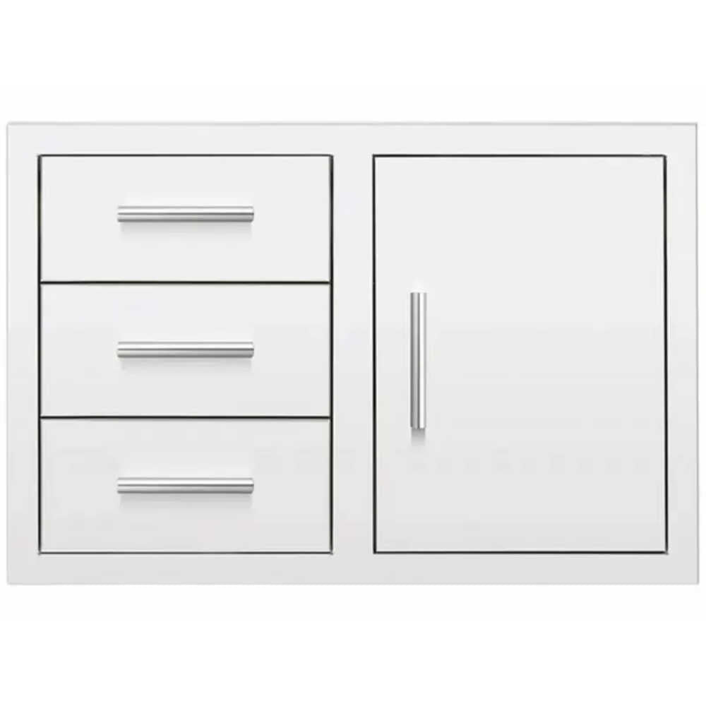 Summerset 33-Inch Stainless Steel Flush Mount Triple Drawer And Access Door Combo