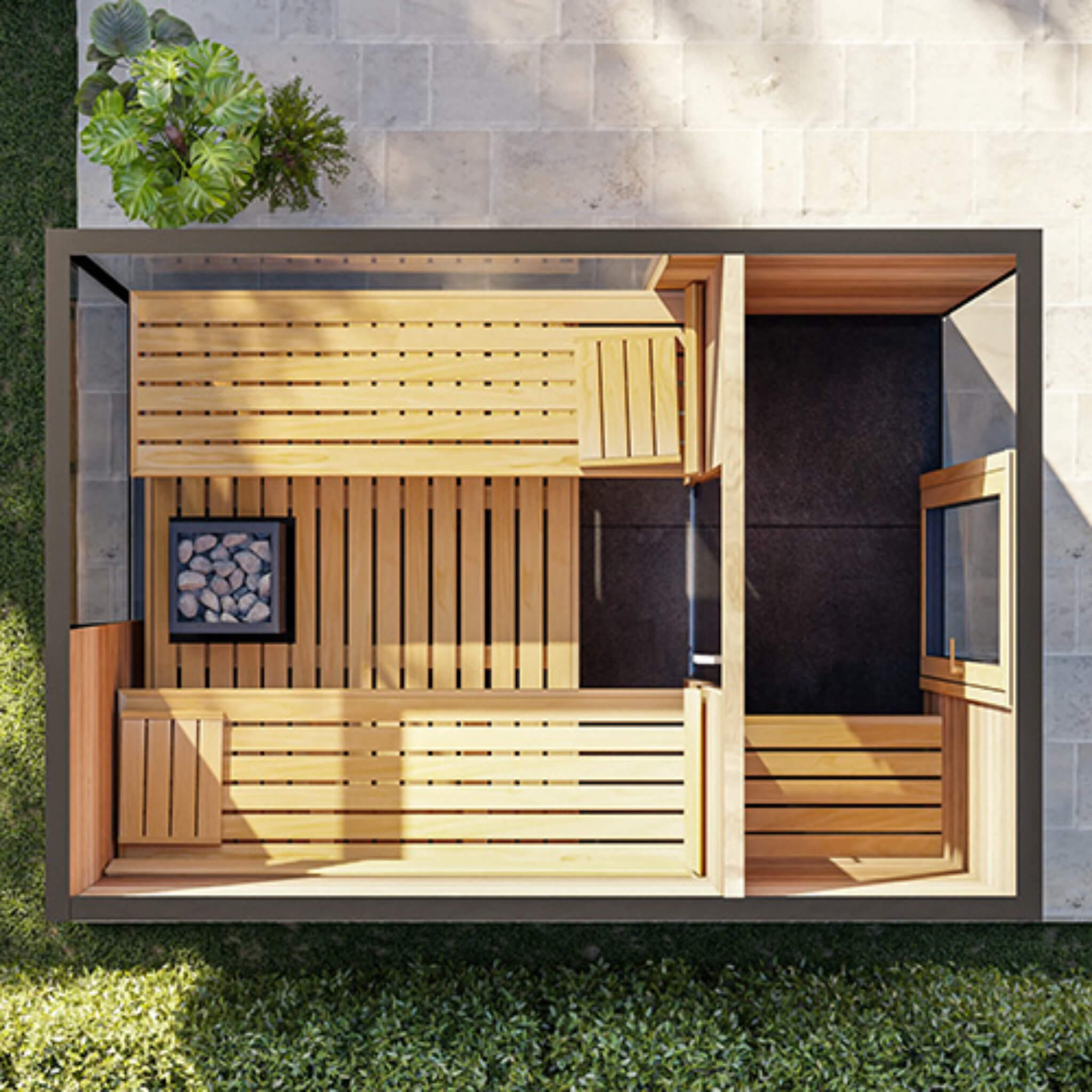 ThermaSol Ombra Fully-Assembled 5-Person Outdoor Sauna Cabin