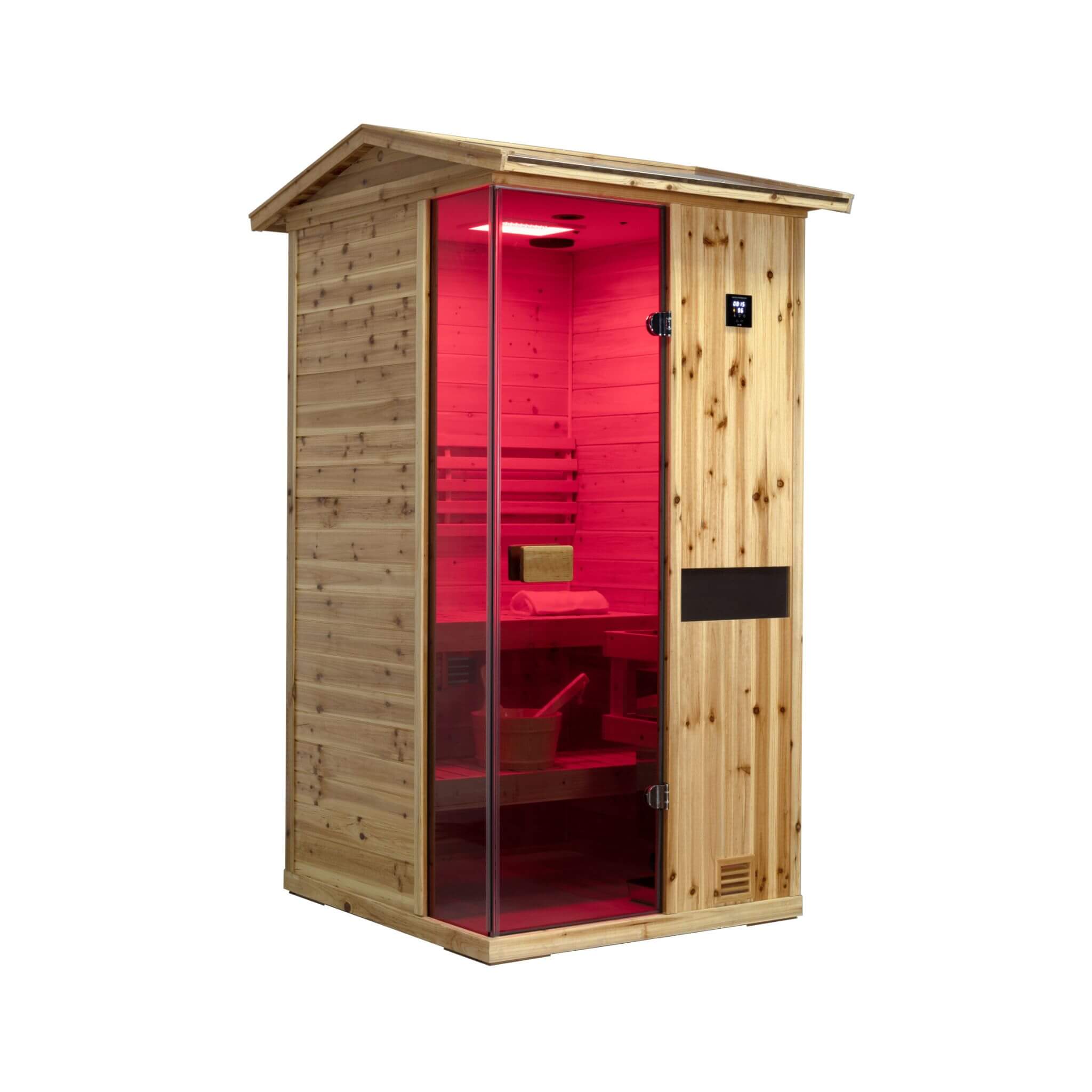 Thermora 1-Person Outdoor Weather-Resistant Traditional Wooden Steam Sauna Room (SAK71642)
