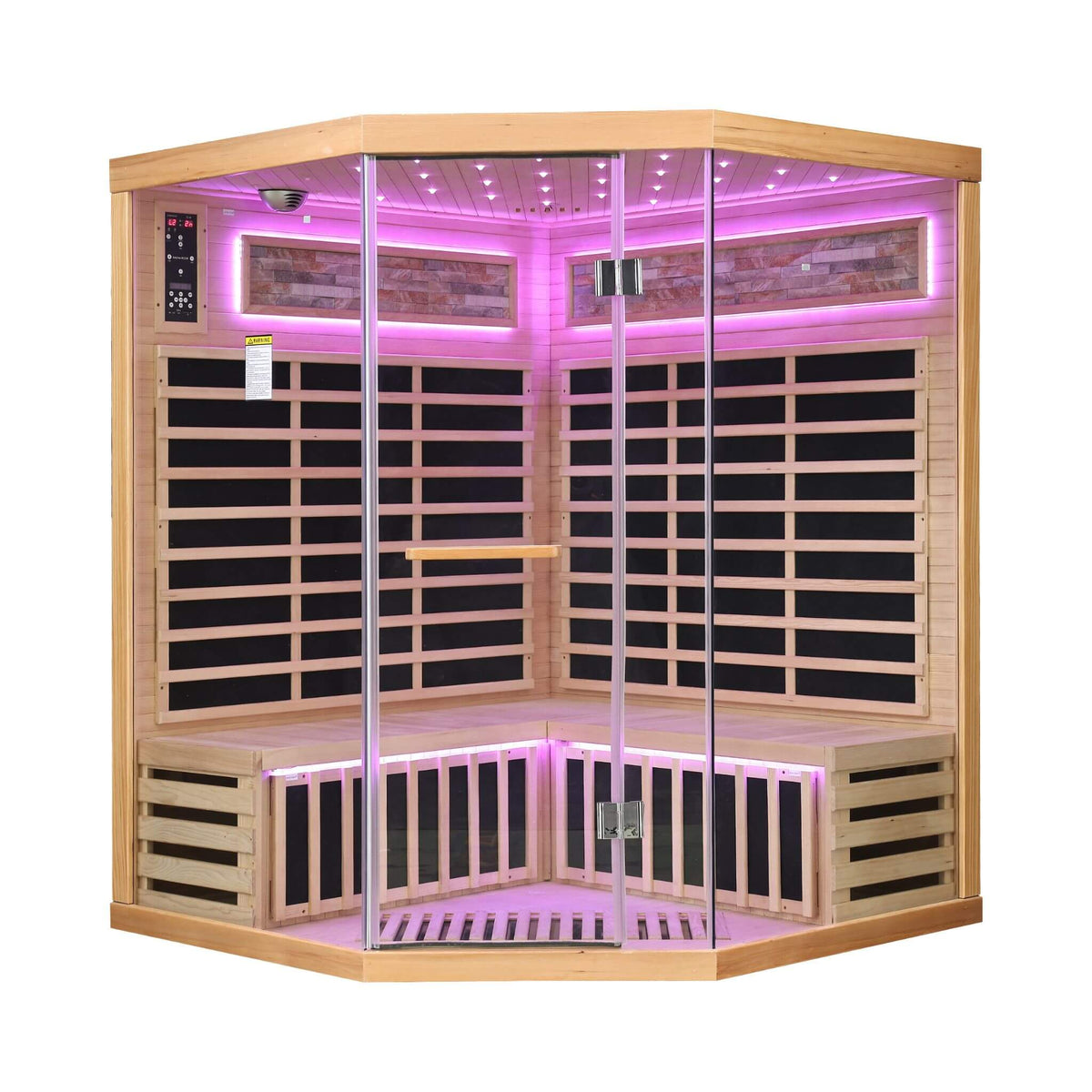 Aura Premium Canadian Hemlock Pentagonal Indoor Infrared Sauna Room With Glass Front