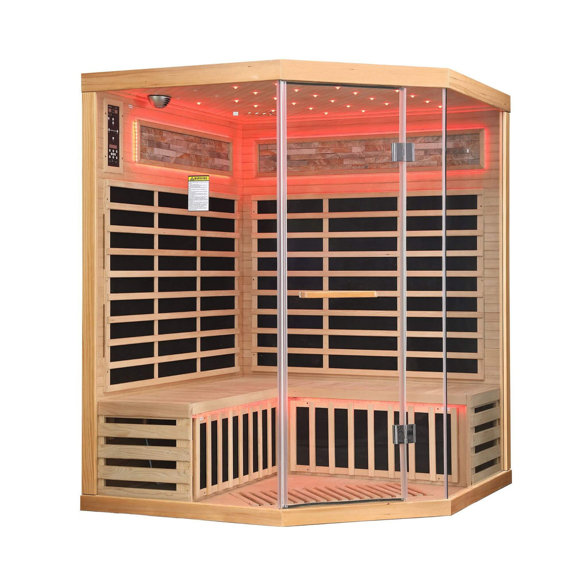 Aura Premium Canadian Hemlock Pentagonal Indoor Infrared Sauna Room With Glass Front
