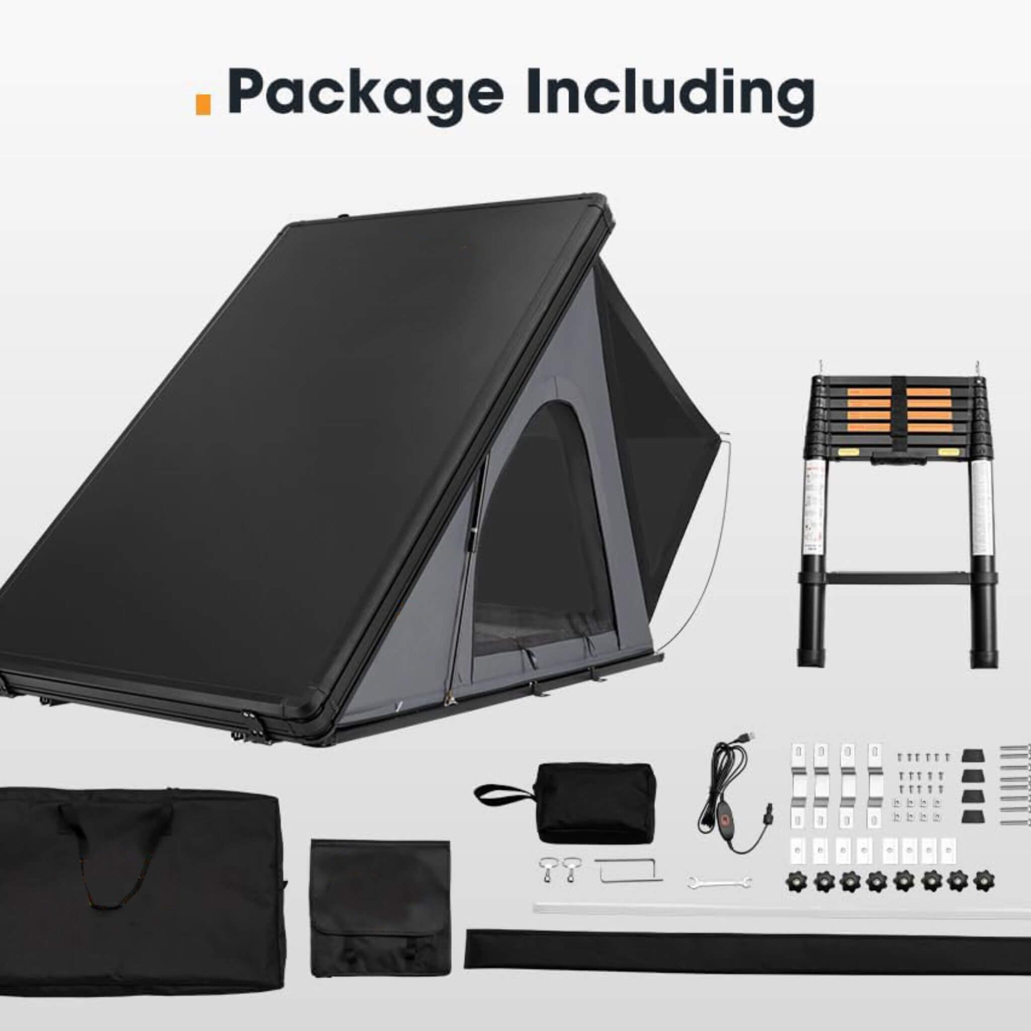 Trailora Premium Lightweight Hard Shell Rooftop Tent With LED Strip And Memory Foam (SAK51780)