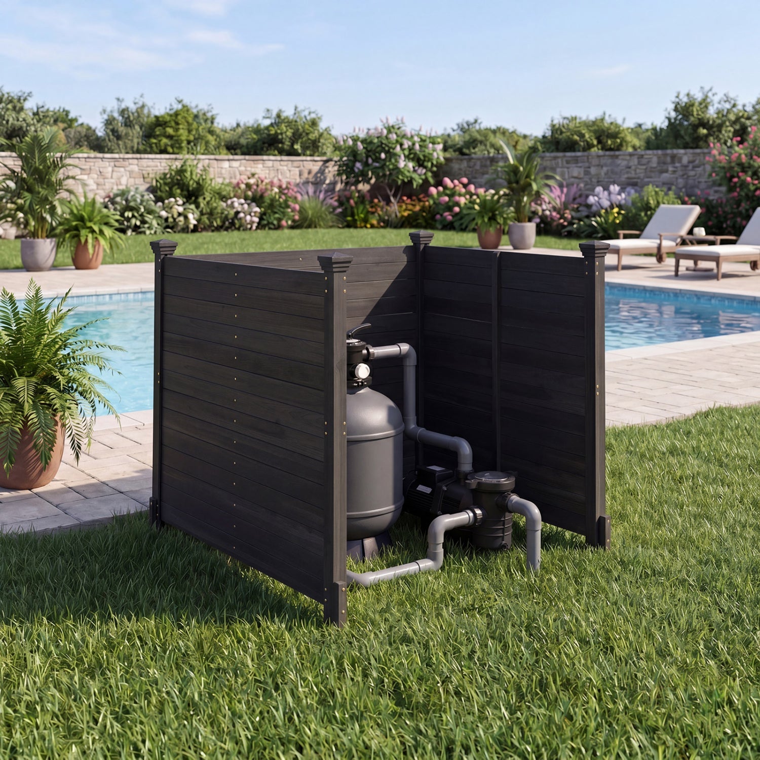 3-Panel Outdoor Privacy Fence for AC Units & Equipment