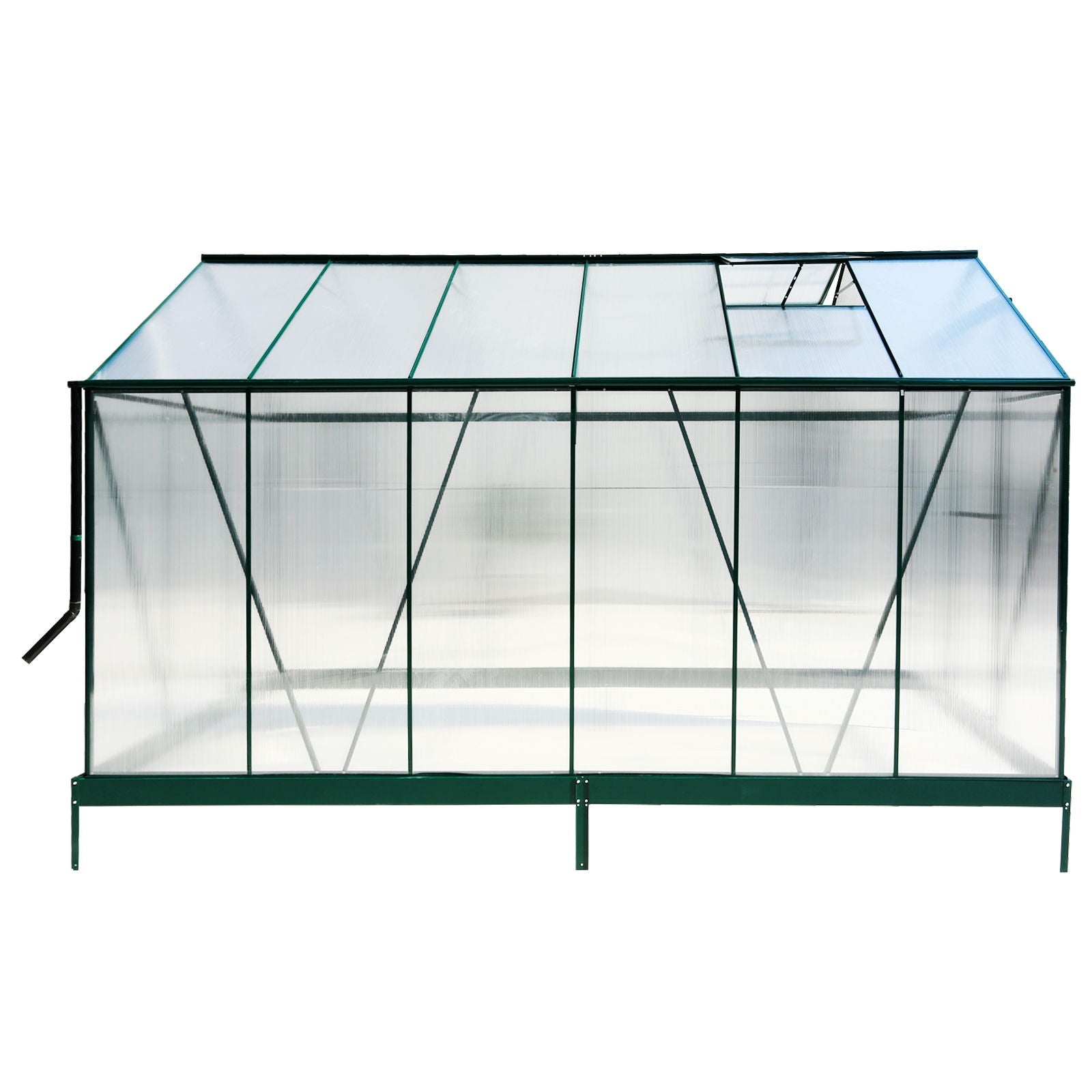 Polycarbonate house, Heavy Duty Outdoor Aluminum Walk-In House Kit With Rain Gutter, Vent And Door For Backyard Garden