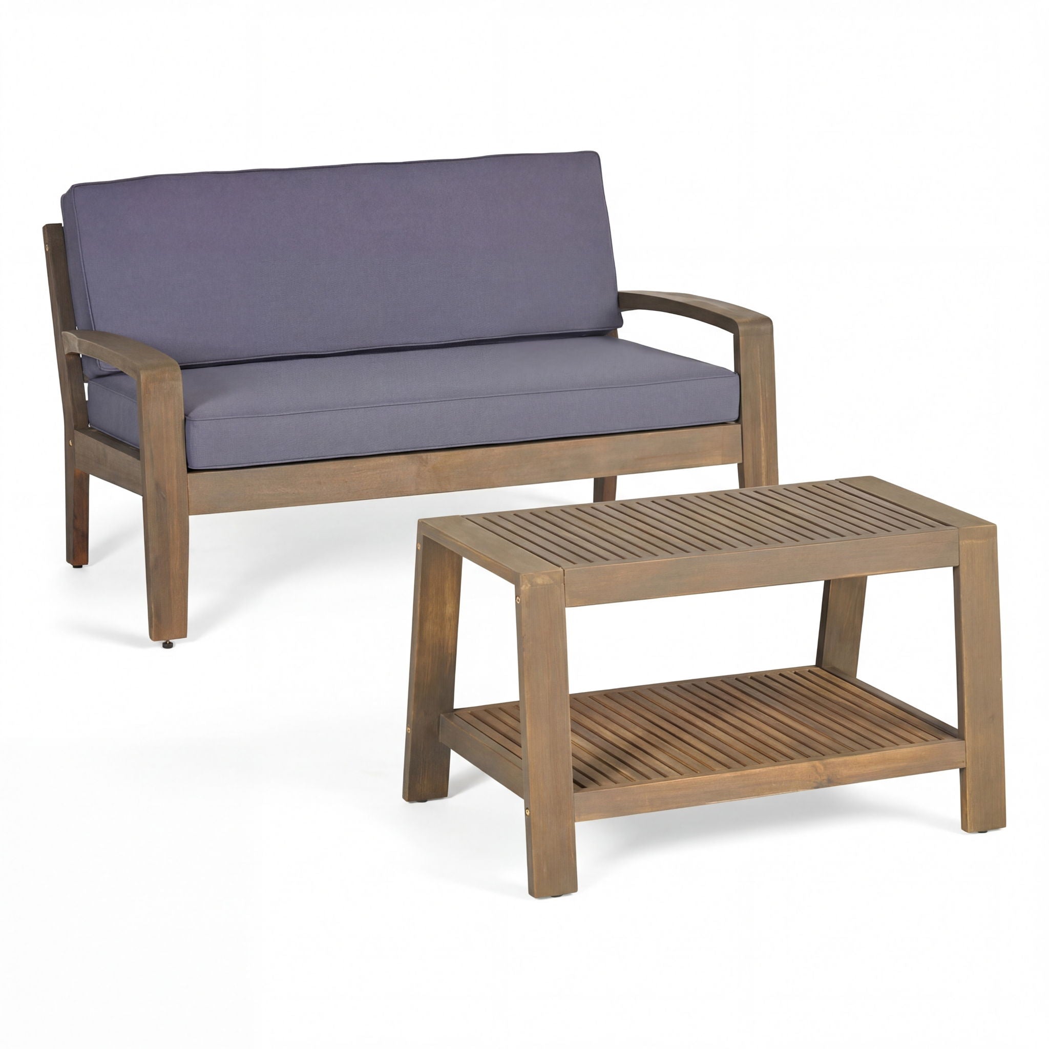 2 Piece Outdoor Conversation Set – Loveseat & Coffee Table with Water-Resistant Cushions