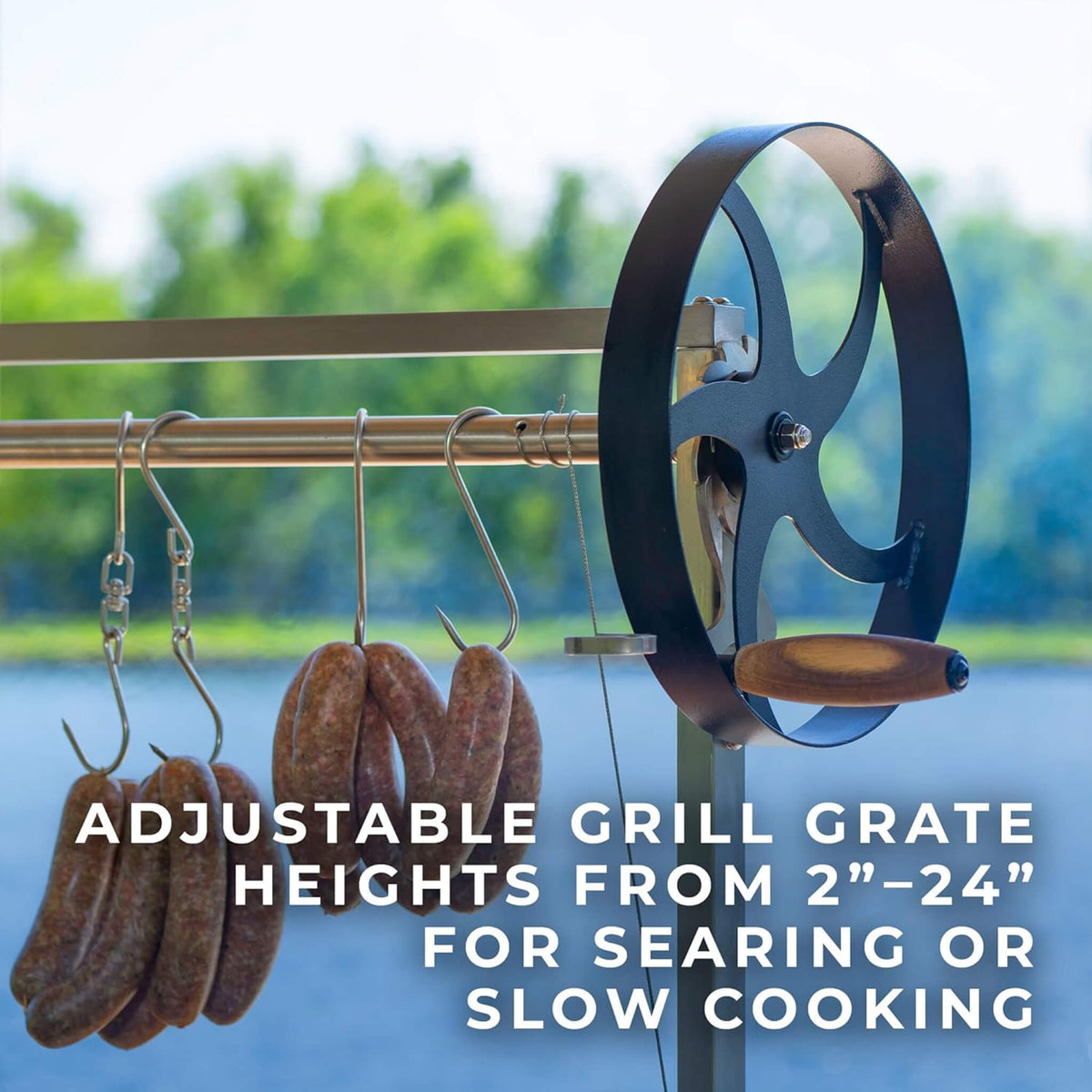 Heavy-Duty Argentine Santa Maria Heritage Wood Fire And Charcoal BBQ Grill [04X02FT]