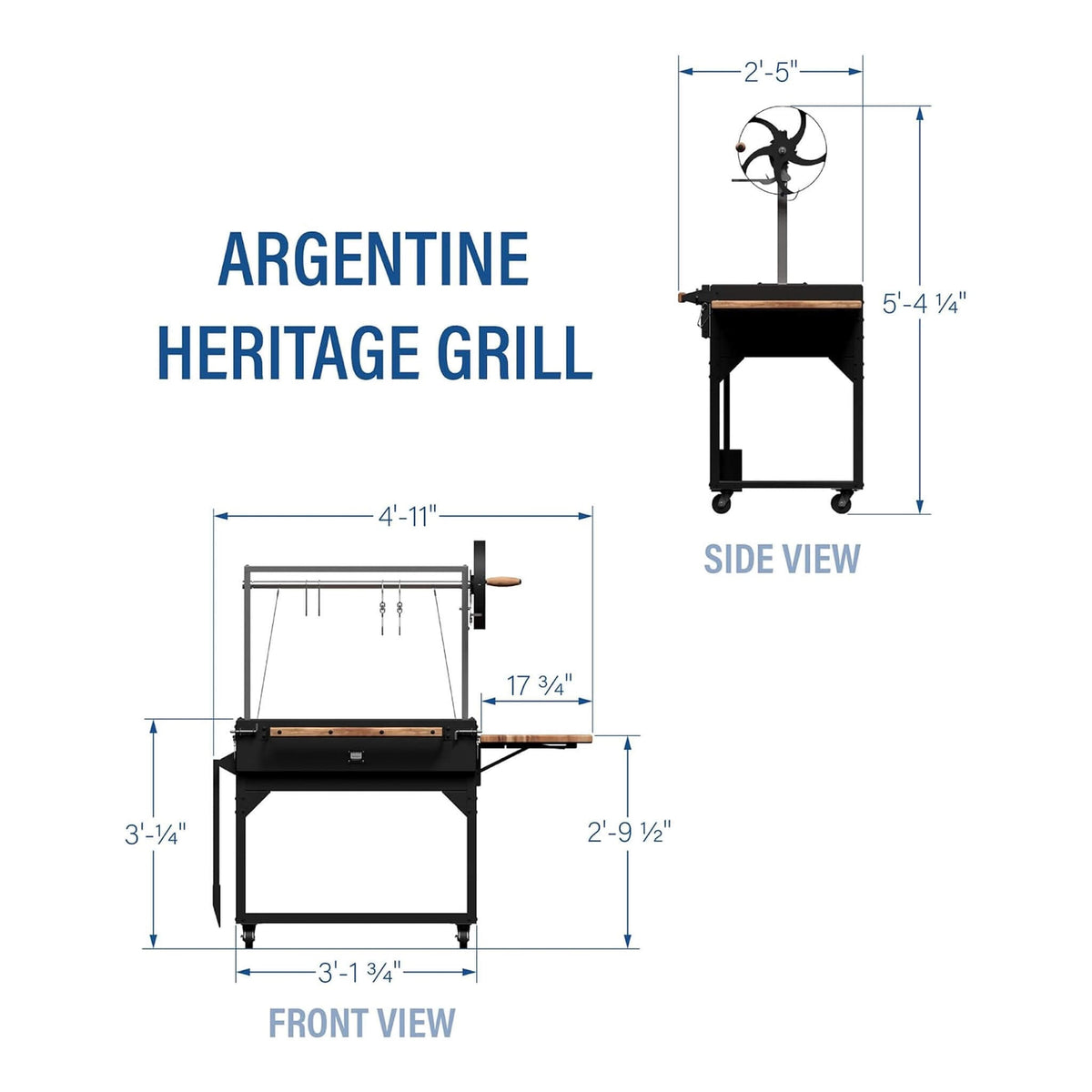 Heavy-Duty Argentine Santa Maria Heritage Wood Fire And Charcoal BBQ Grill [04X02FT]