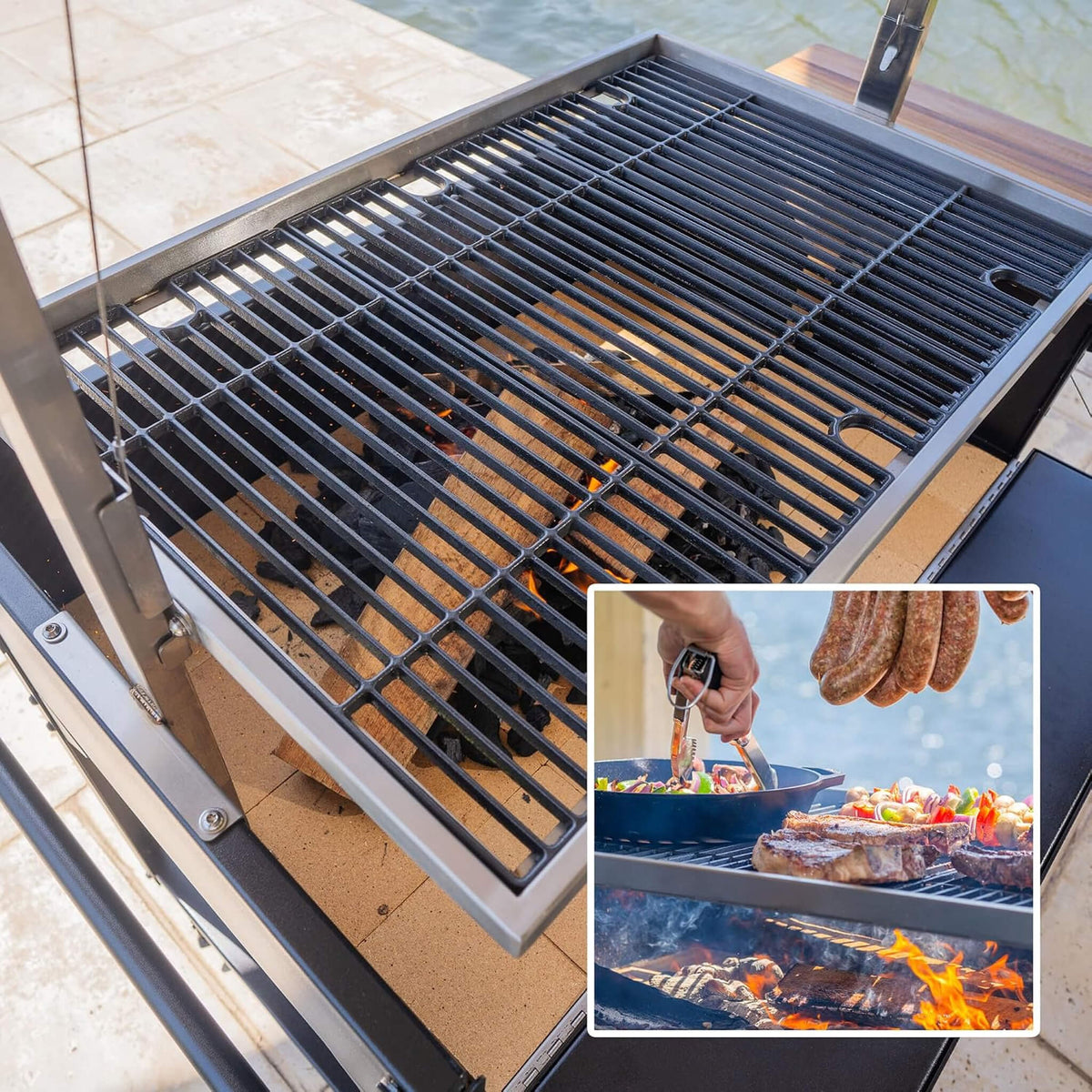 Heavy-Duty Argentine Santa Maria Heritage Wood Fire And Charcoal BBQ Grill [04X02FT]
