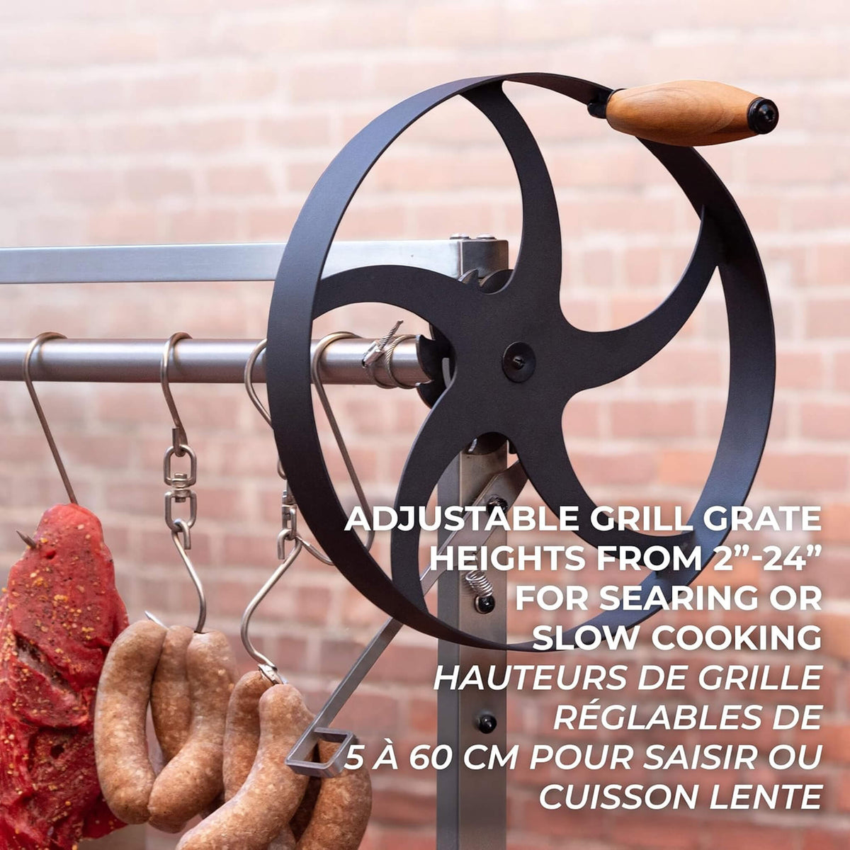 Heavy-Duty Argentine Santa Maria Wood Fire And Charcoal BBQ Grill With Brasero [05X02FT]