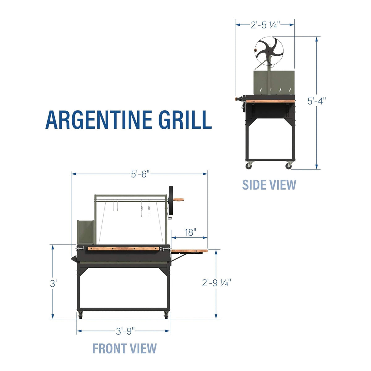 Heavy-Duty Argentine Santa Maria Wood Fire And Charcoal BBQ Grill With Brasero [05X02FT]