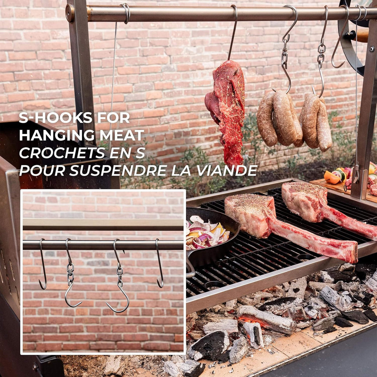 Heavy-Duty Argentine Santa Maria Wood Fire And Charcoal BBQ Grill With Brasero [05X02FT]