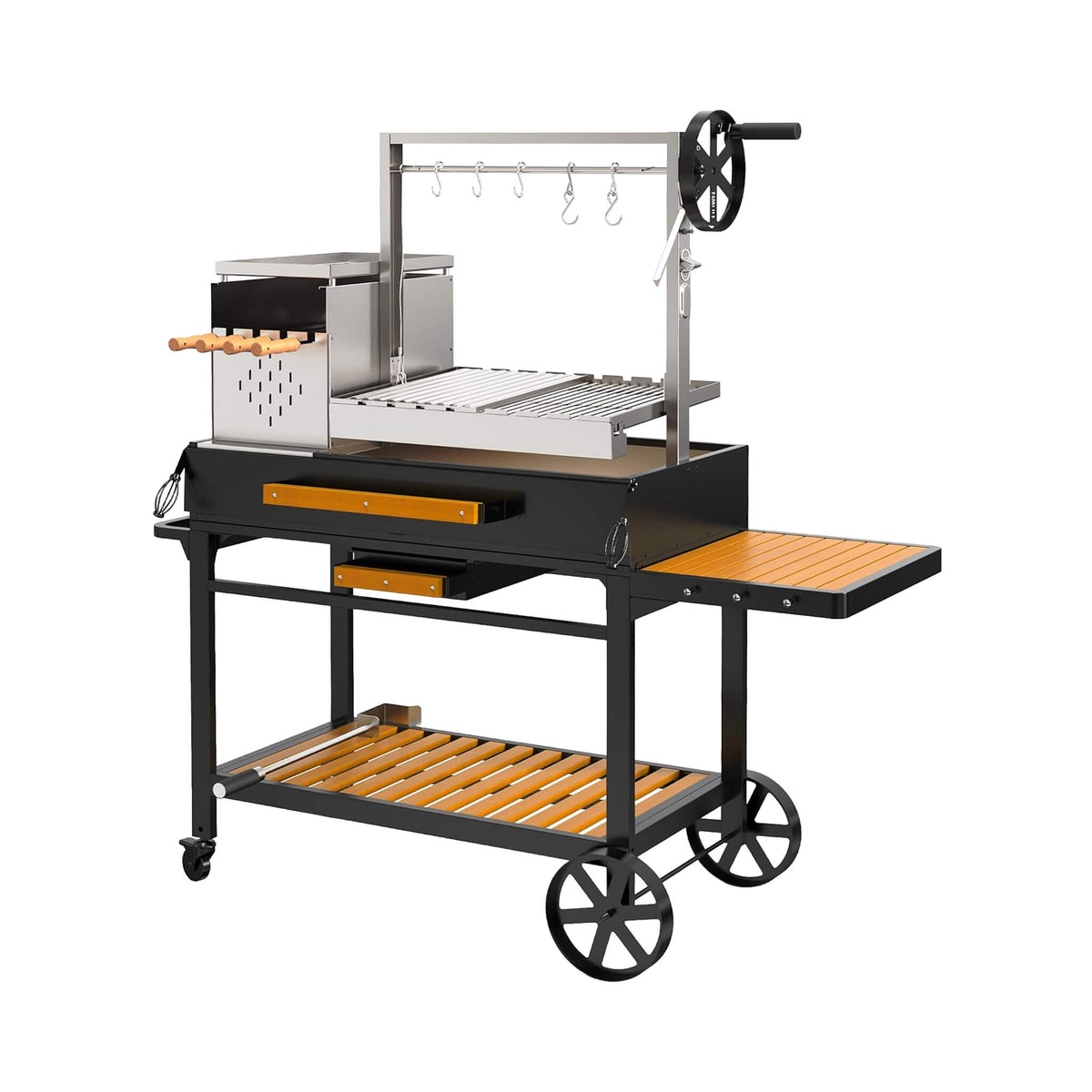 [05X03FT] Heavy-Duty Argentine Santa Maria All-In-One BBQ Grill With Brasero