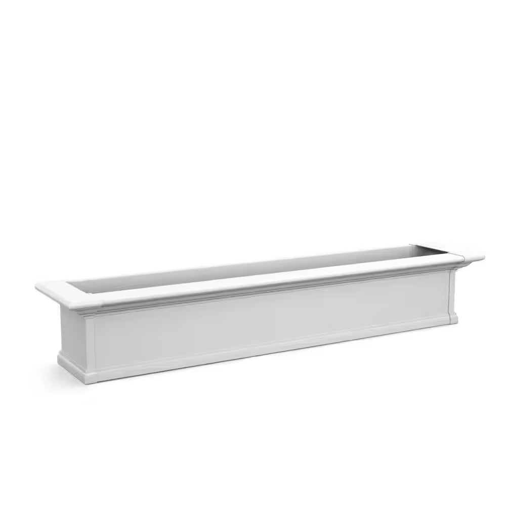 Yorkshire 48 In. X 12 In. Self Watering White Vinyl Window Box