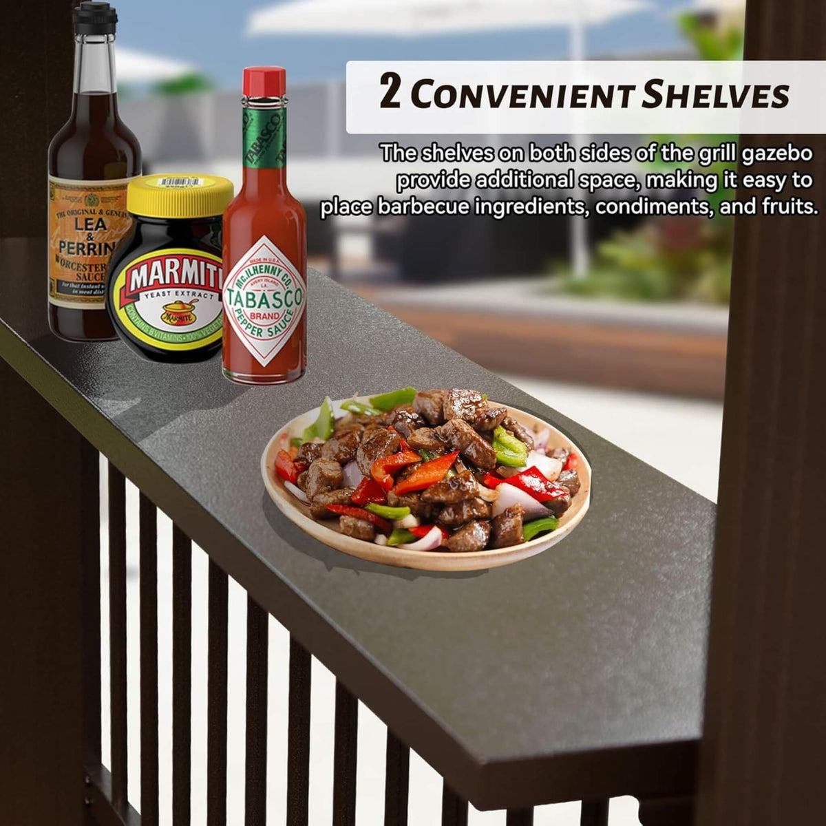 Hardtop Grill Gazebo With Steel Roof, Shelves, And Hooks [06X12FT]