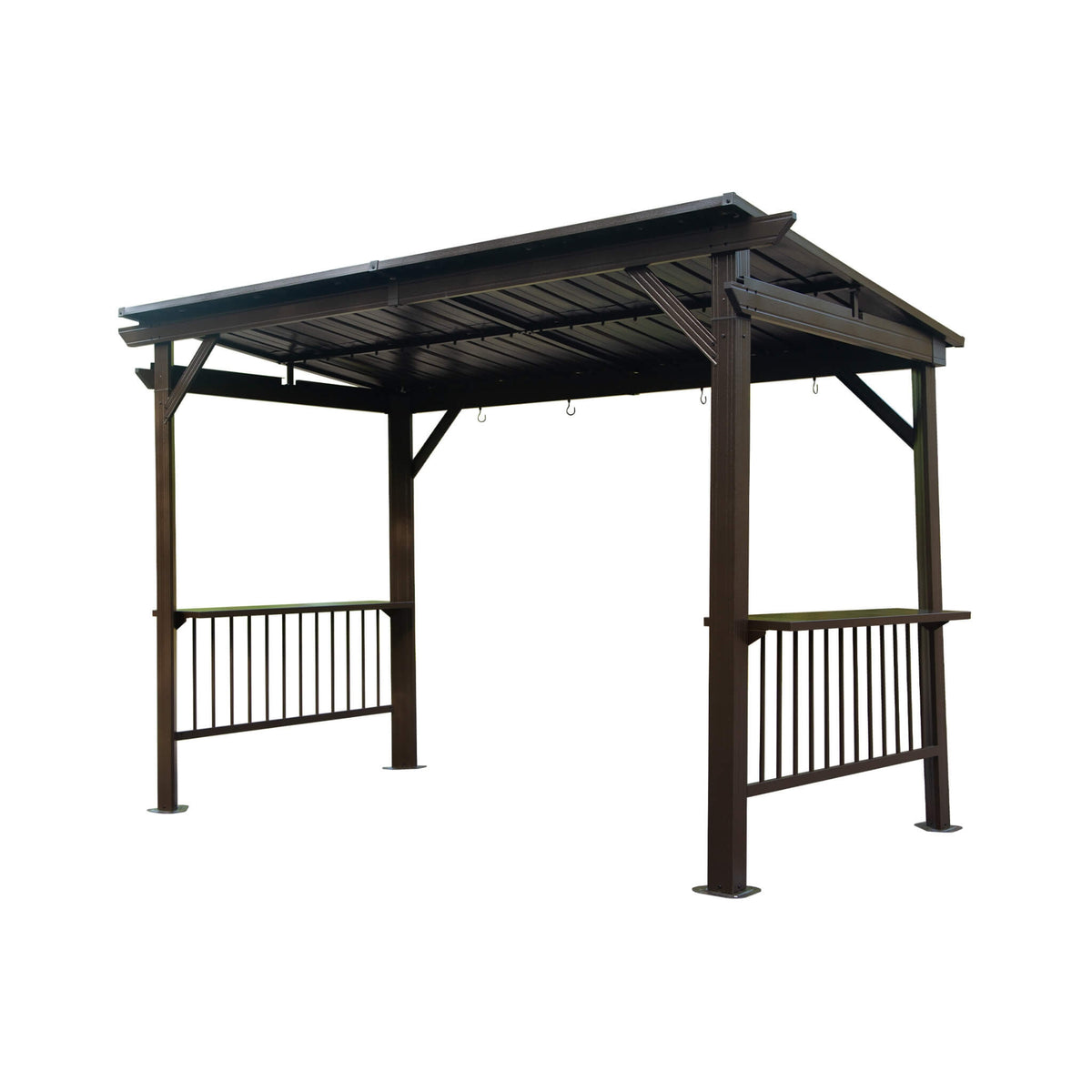 Hardtop Grill Gazebo With Steel Roof, Shelves, And Hooks [06X12FT]