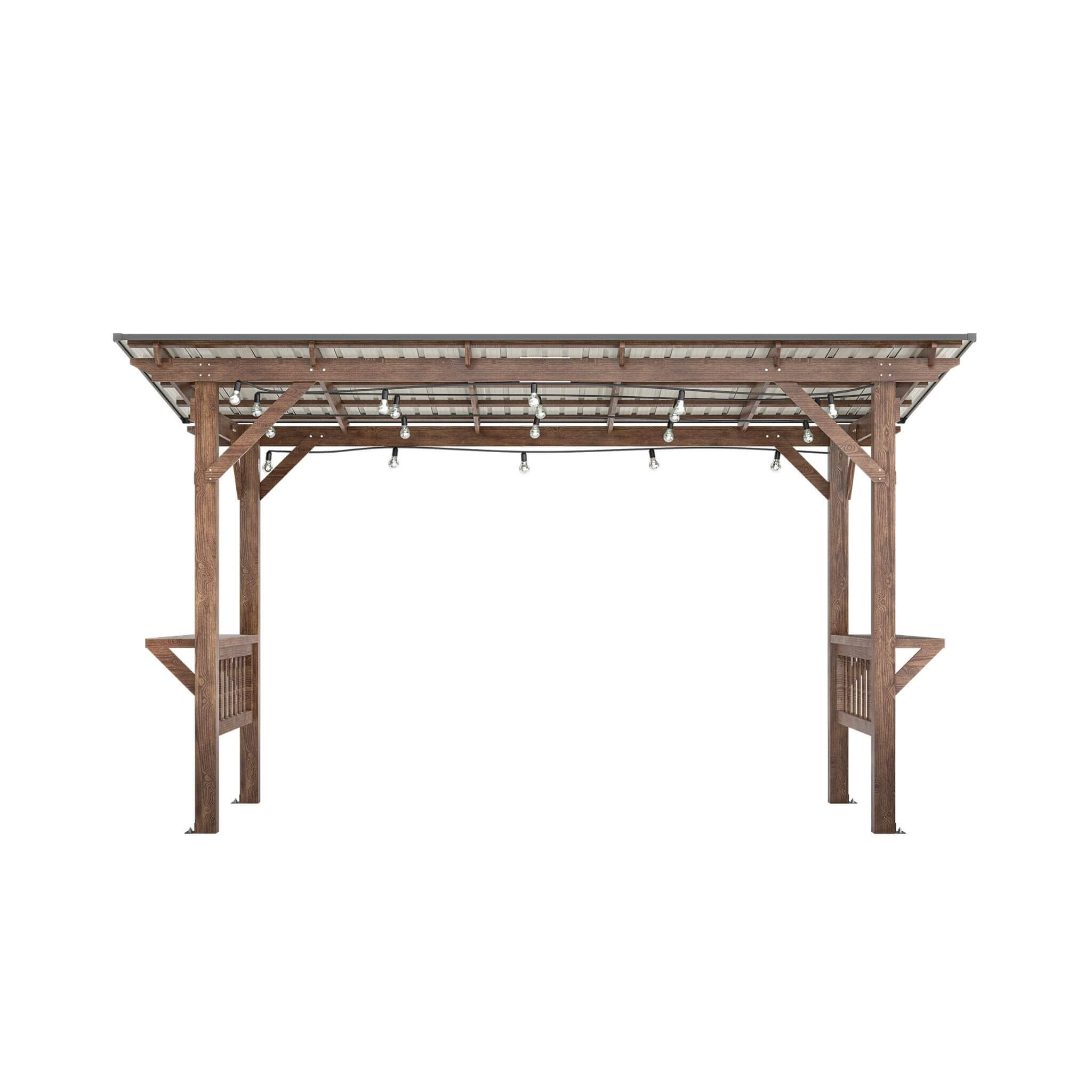 Alora Durable Outdoor Hardtop BBQ Grill Shelter Gazebo With Shelves [06X13FT]