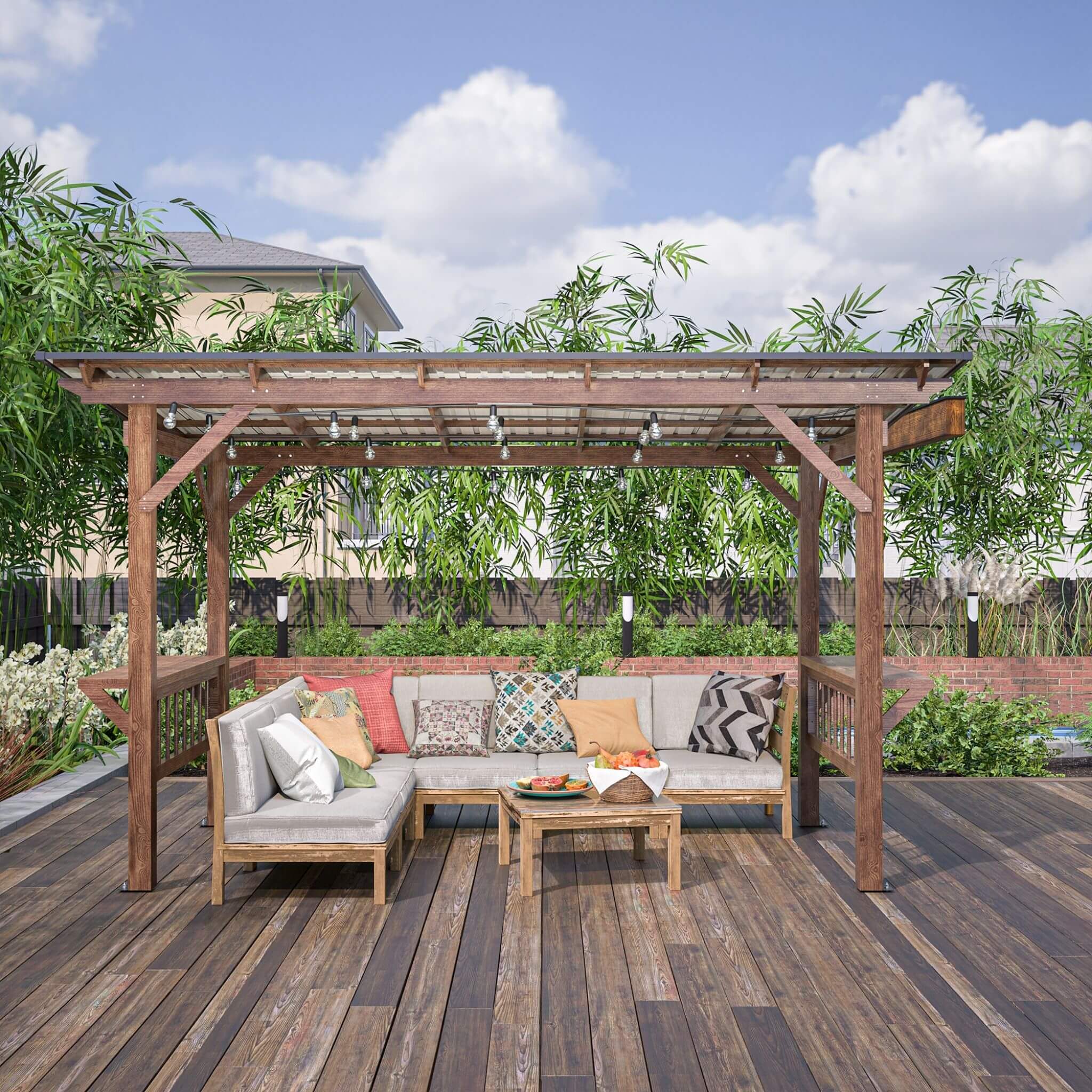 Alora Durable Outdoor Hardtop BBQ Grill Shelter Gazebo With Shelves [06X13FT]