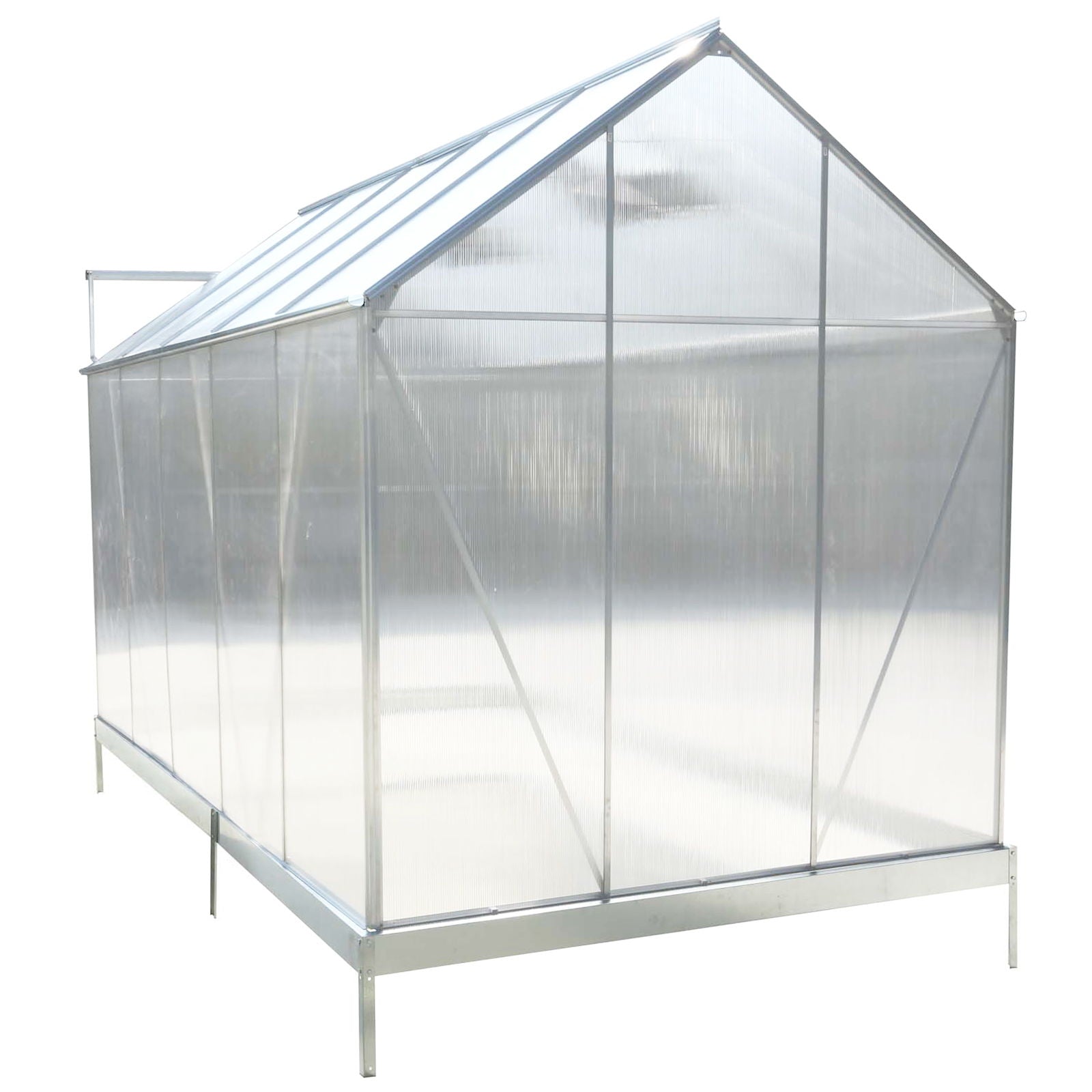 Polycarbonate house, Heavy Duty Outdoor Aluminum Walk-In House Kit With Rain Gutter, Vent And Door For Backyard Garden