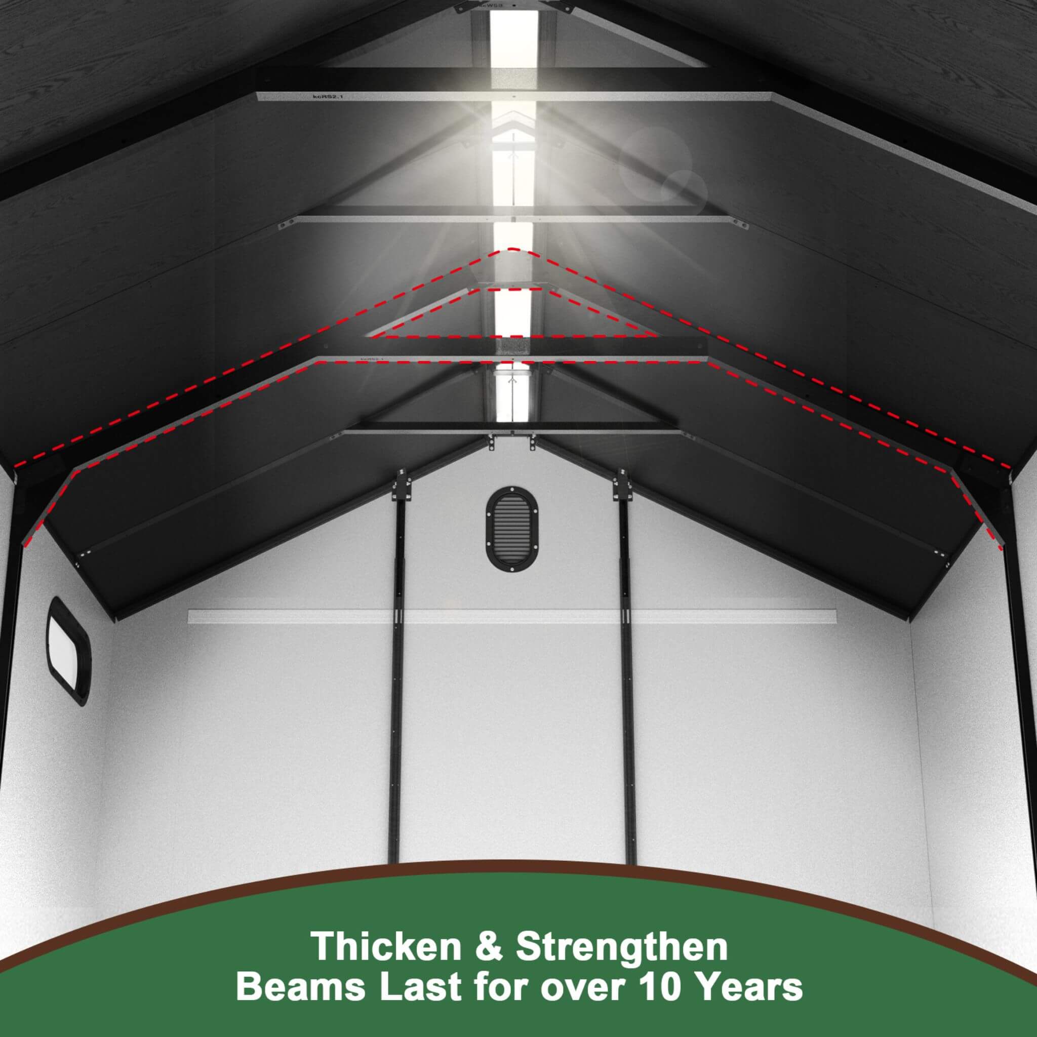 [08X12FT] Alora Large Polypropylene Storage Shed With Reinforced Floor And Lockable Swing Doors (SAK07451)
