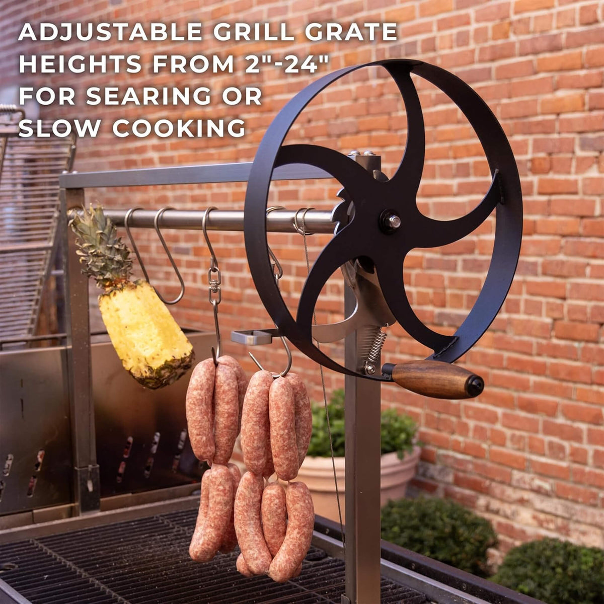 Extra-Large Argentine Santa Maria Wood Fire And Charcoal BBQ Grill With Brasero [09X02FT]