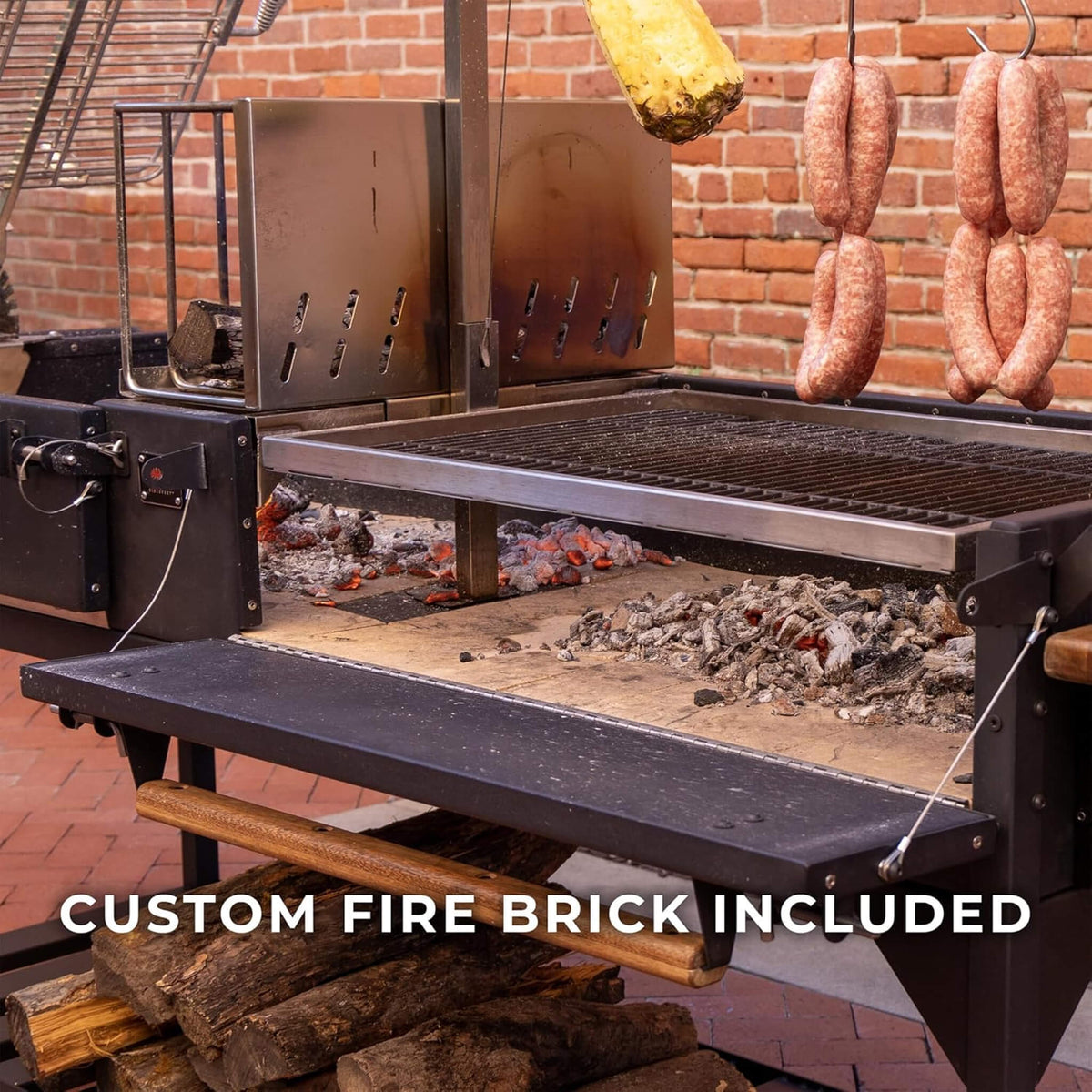 Extra-Large Argentine Santa Maria Wood Fire And Charcoal BBQ Grill With Brasero [09X02FT]