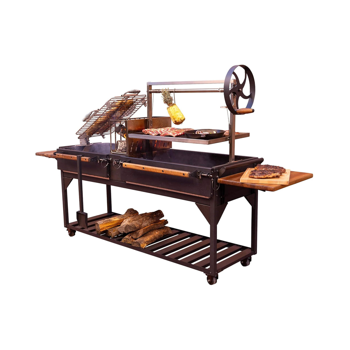 Extra-Large Argentine Santa Maria Wood Fire And Charcoal BBQ Grill With Brasero [09X02FT]