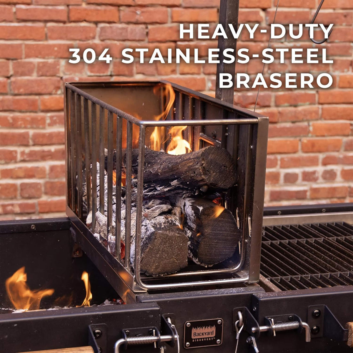 Extra-Large Argentine Santa Maria Wood Fire And Charcoal BBQ Grill With Brasero [09X02FT]