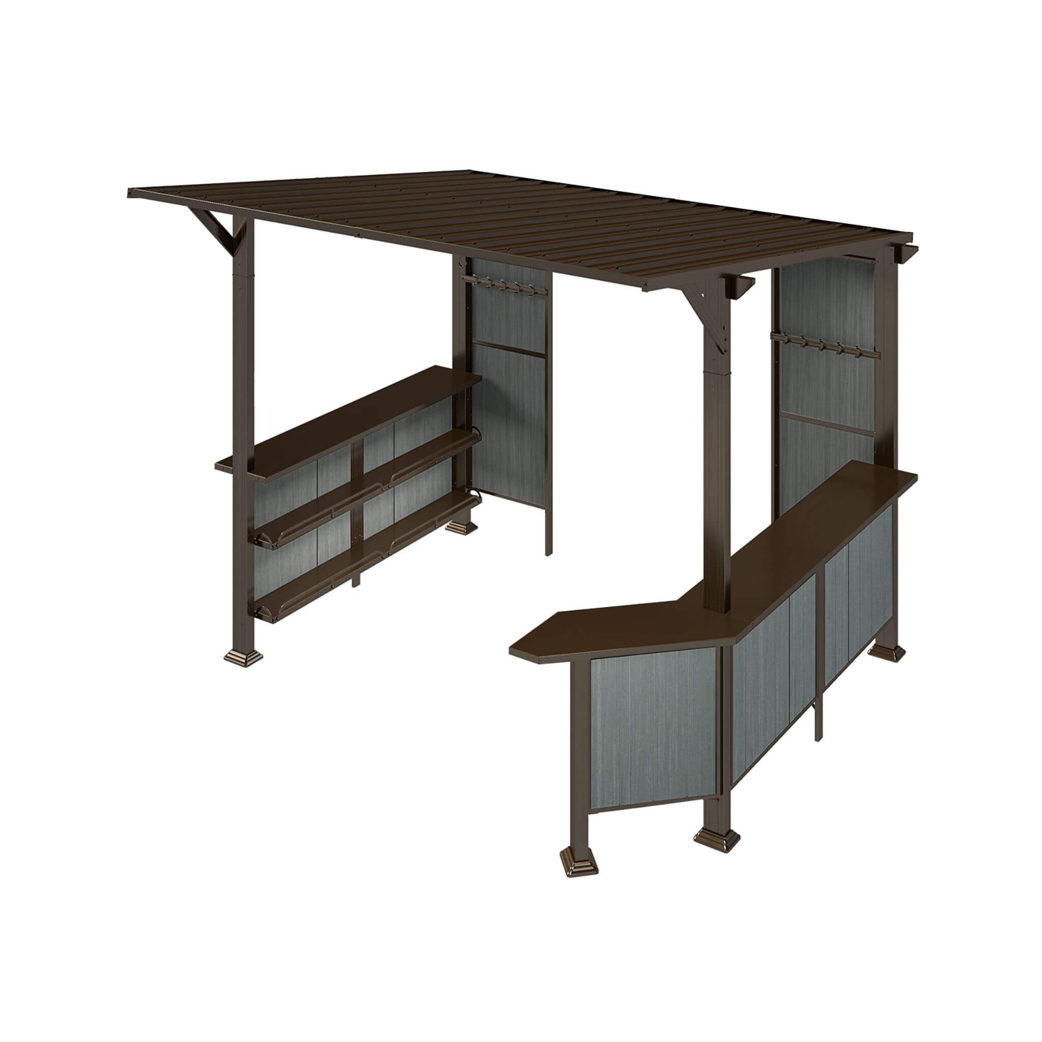 Alora Premium Outdoor Hardtop Grill Gazebo With Shelves [09X10FT]