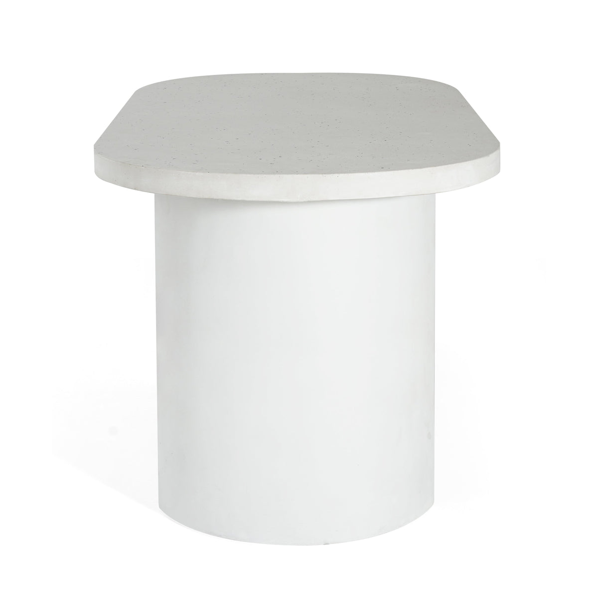 Ellis Oval 67.5" Modern Outdoor Concrete Dining Table with Terrazzo Top