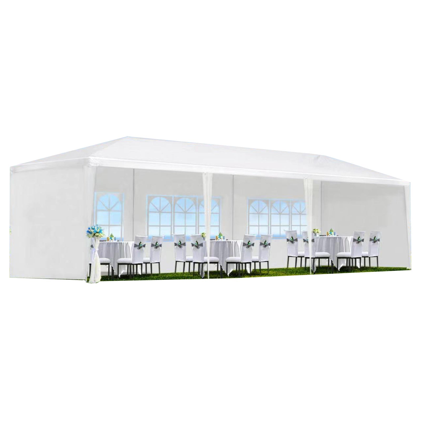 10x30' Outdoor Garden Gazebo Wedding Party Tent Canopy Marquee with 5 Removable Sidewalls