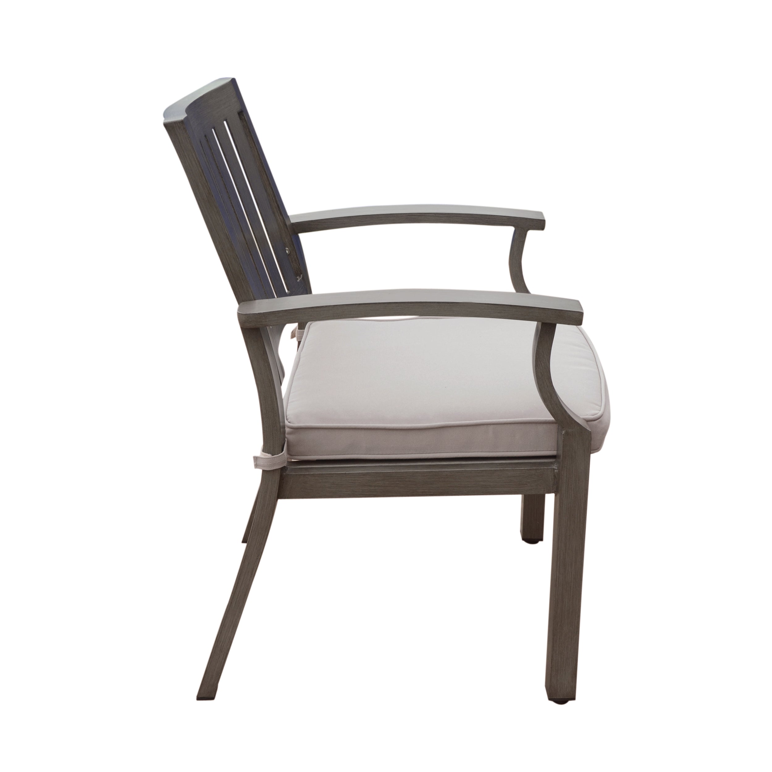 Outdoor Modern Aluminum Dining Chair with Cushion (Set of 2)