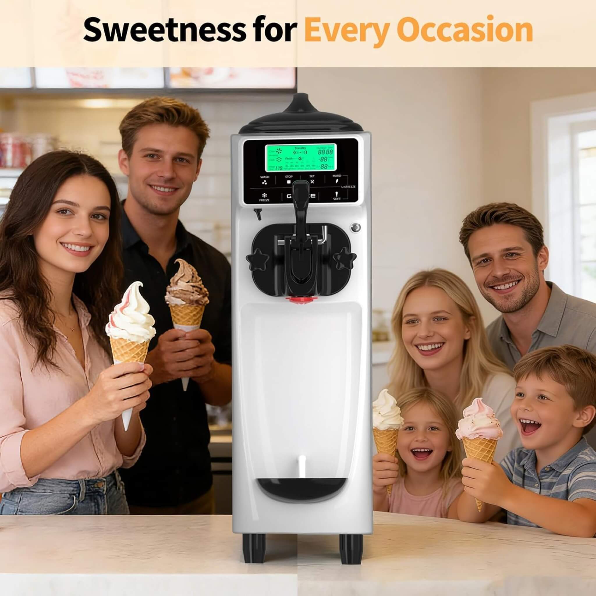 1.6-Gal Single-Flavor Soft Serve Ice Cream Maker With Pre Cool