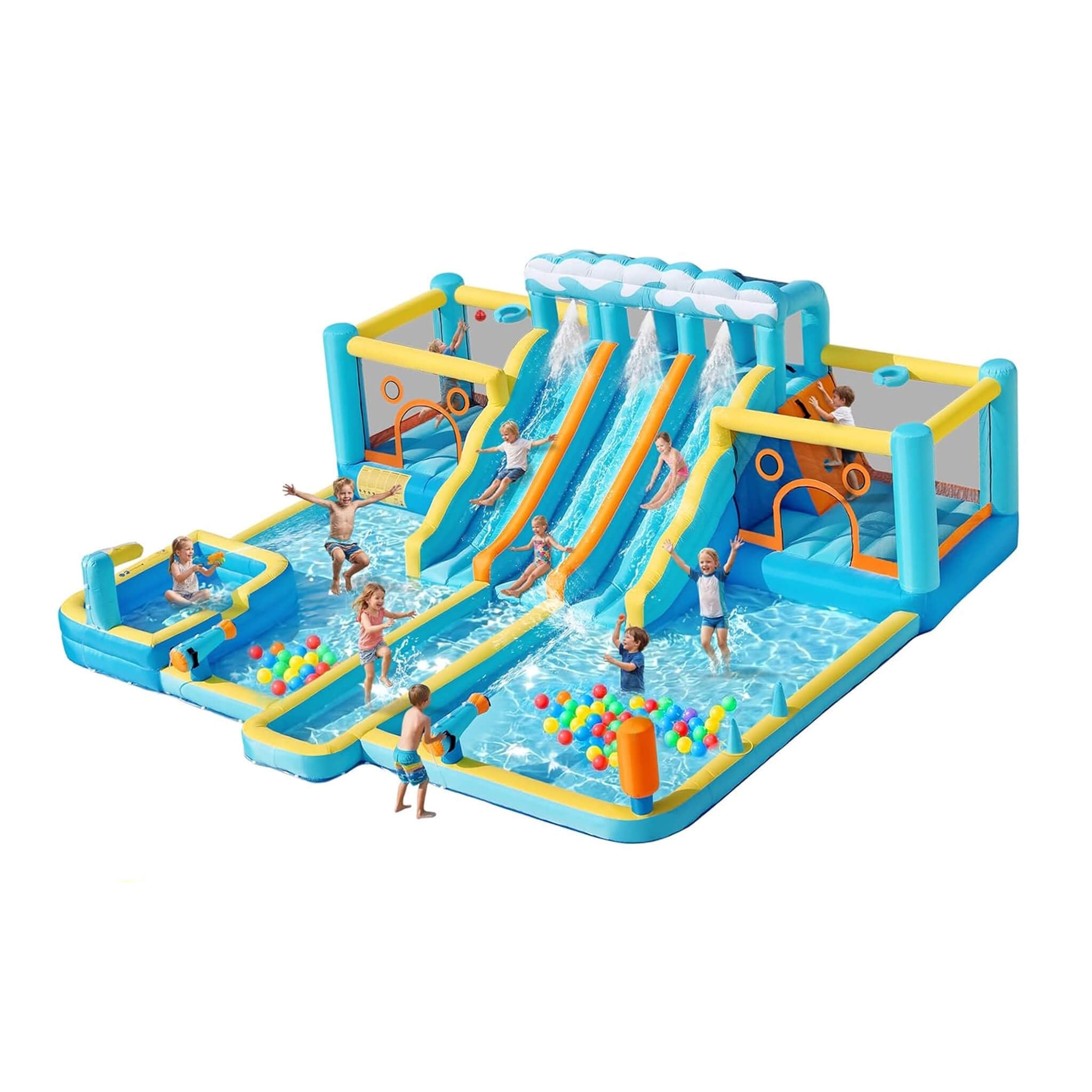 10-in-1 Inflatable Water Slide Bounce House With Blower