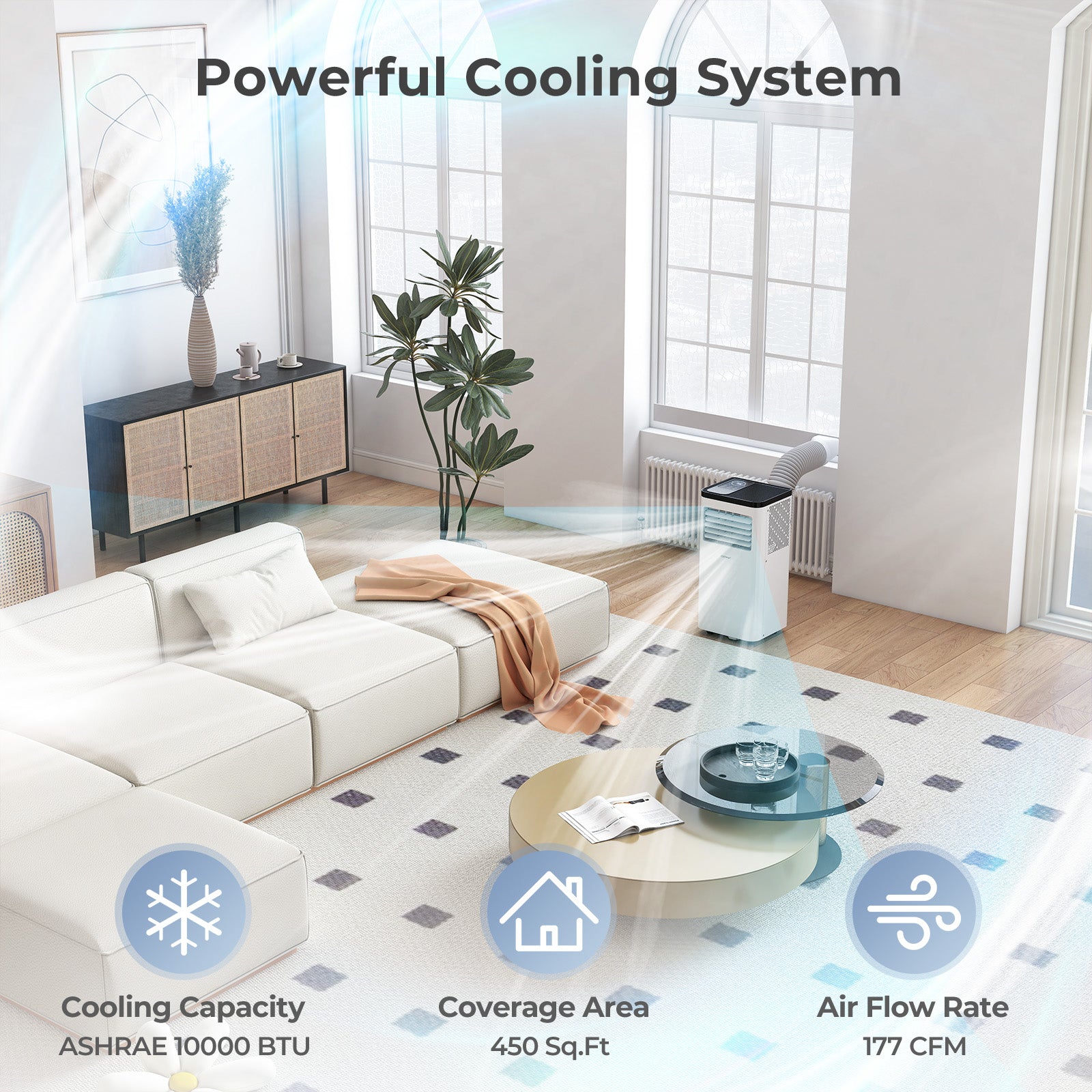 10000 BTU Portable Air Conditioner 3 in 1 Floor AC Unit Fan and Dehumidifier for Room