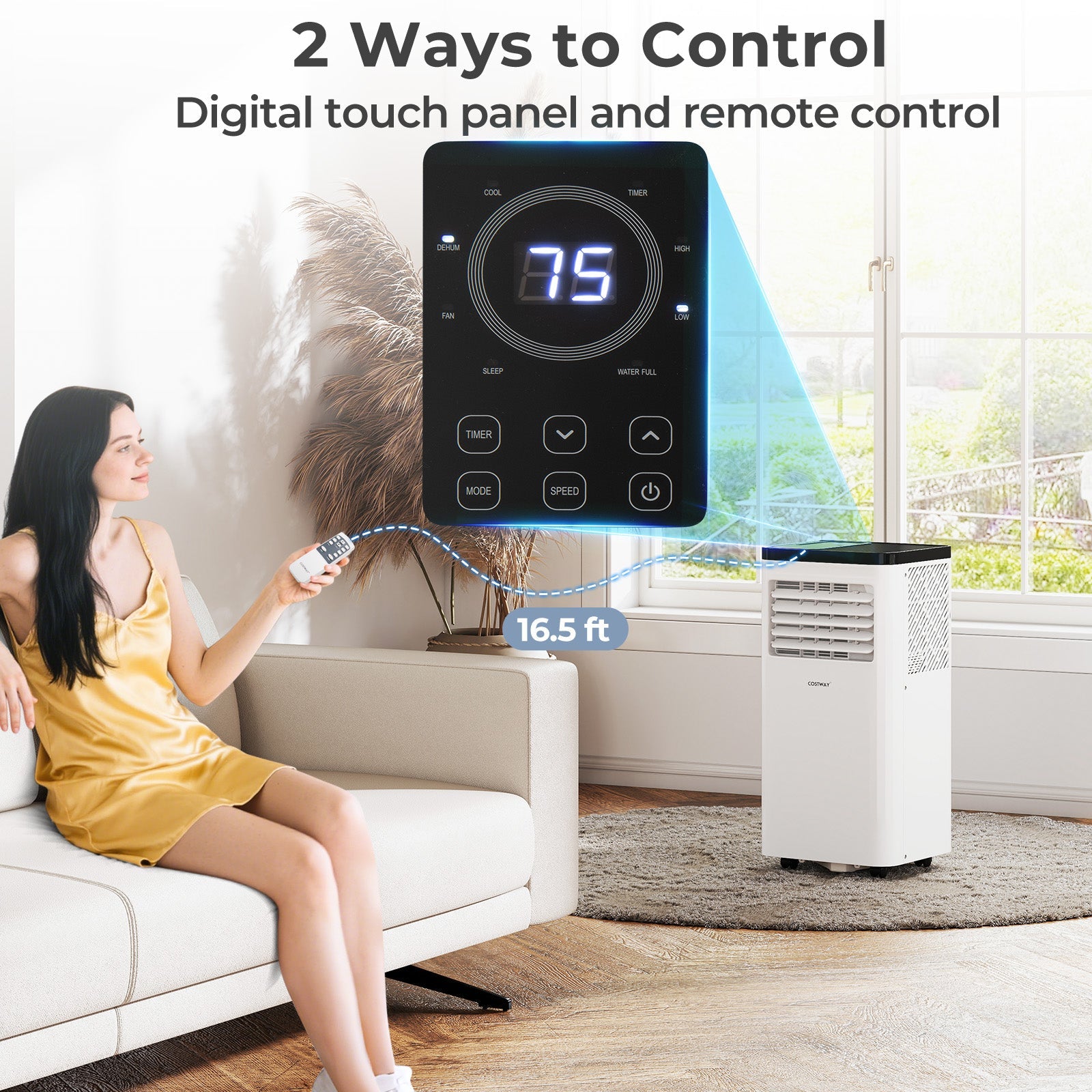 10000 BTU Portable Air Conditioner 3 in 1 Floor AC Unit Fan and Dehumidifier for Room