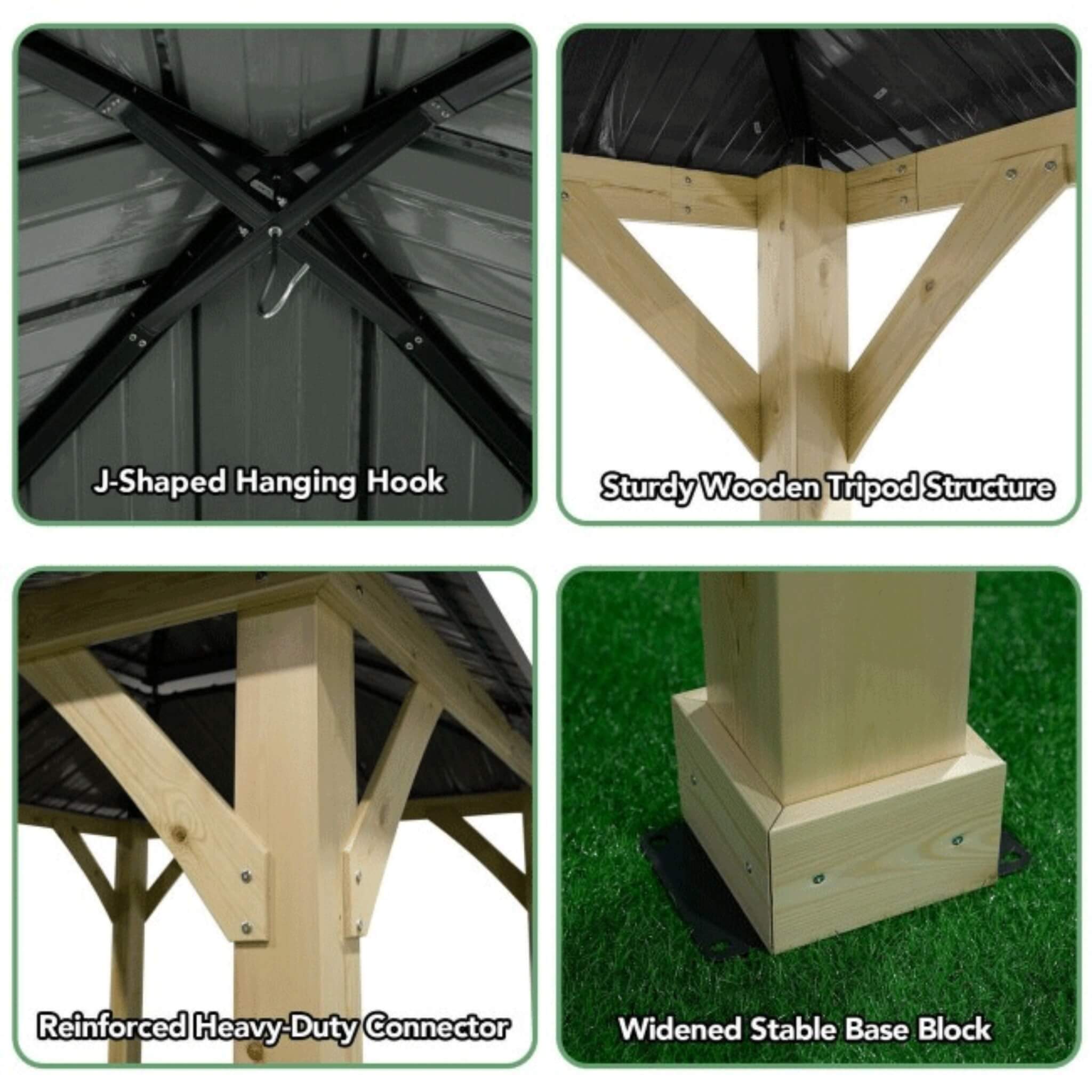Premium Outdoor Patio Hardtop Gazebo W/ Double Steel Roof [10X10FT]