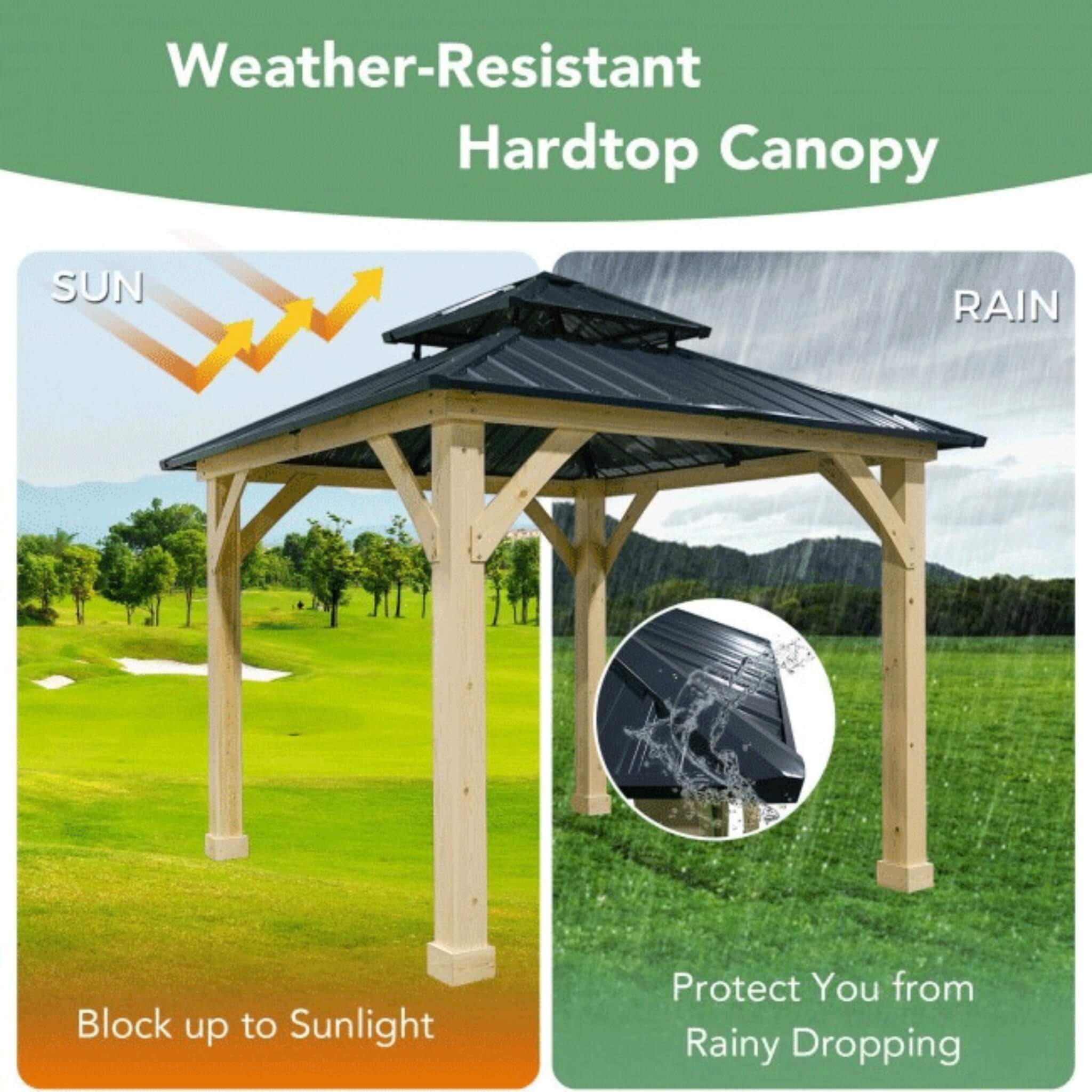 Premium Outdoor Patio Hardtop Gazebo W/ Double Steel Roof [10X10FT]