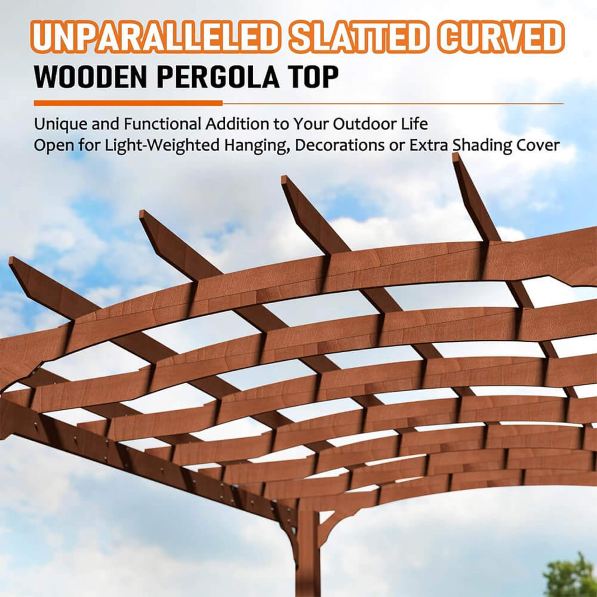 Alora Premium Outdoor All-Season Backyard Patio Cedar Wood Gazebo Pergola With Arched Roof [10X12FT]