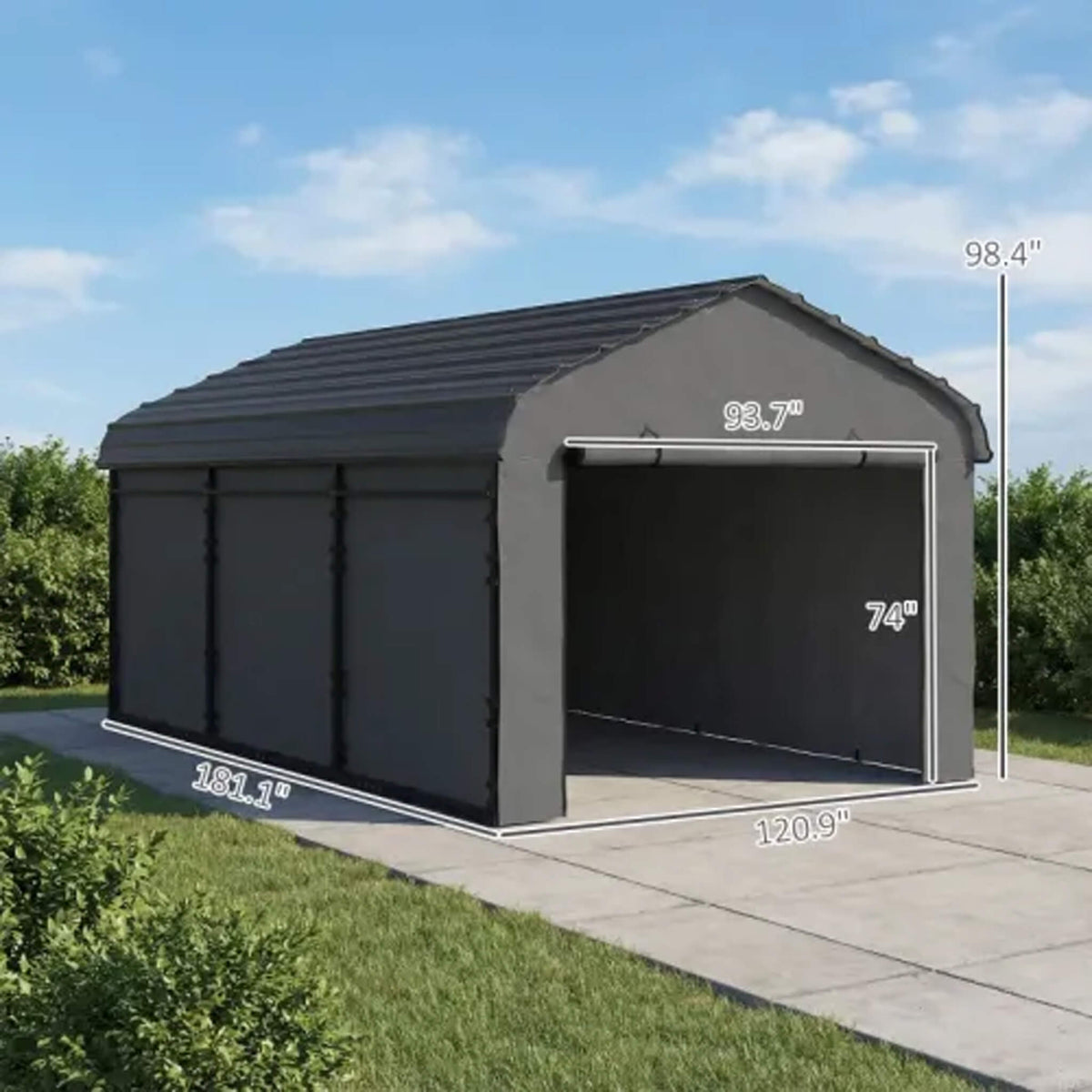 Heavy-Duty Outdoor Weather-Resistant Metal Carport Canopy