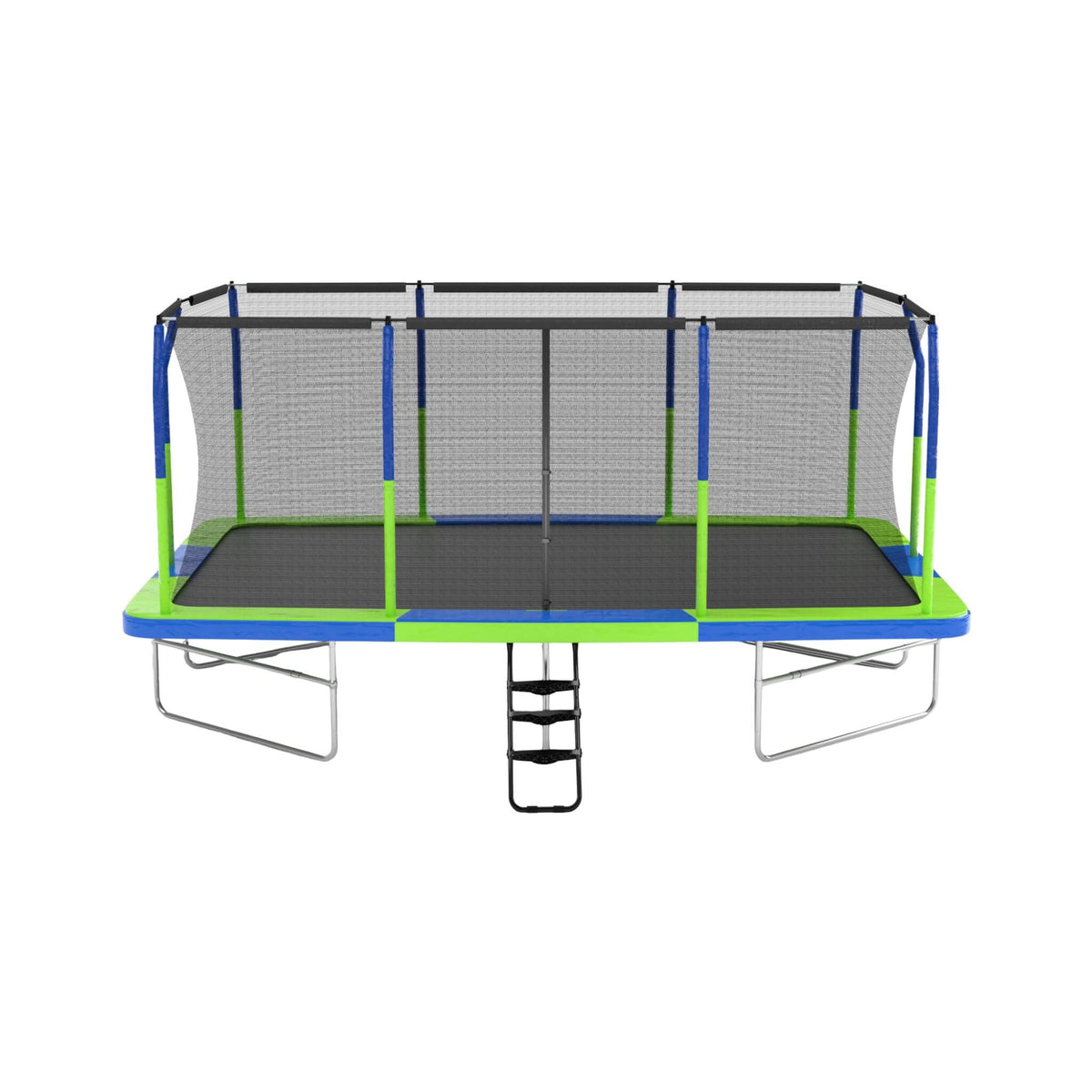 Premium Rectangular Trampoline With 10 Poles And Crossbeam [10X17FT]