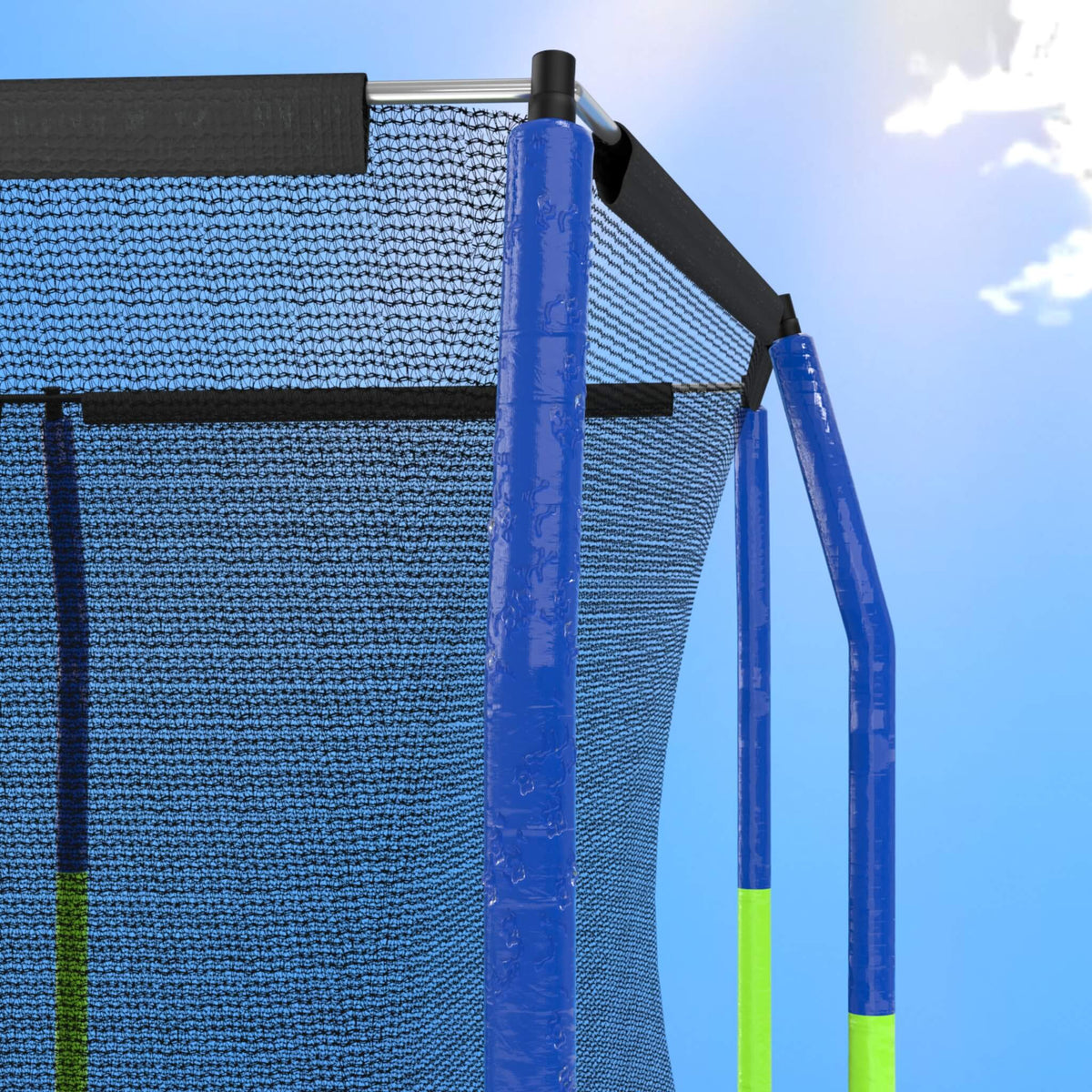 Premium Rectangular Trampoline With 10 Poles And Crossbeam [10X17FT]
