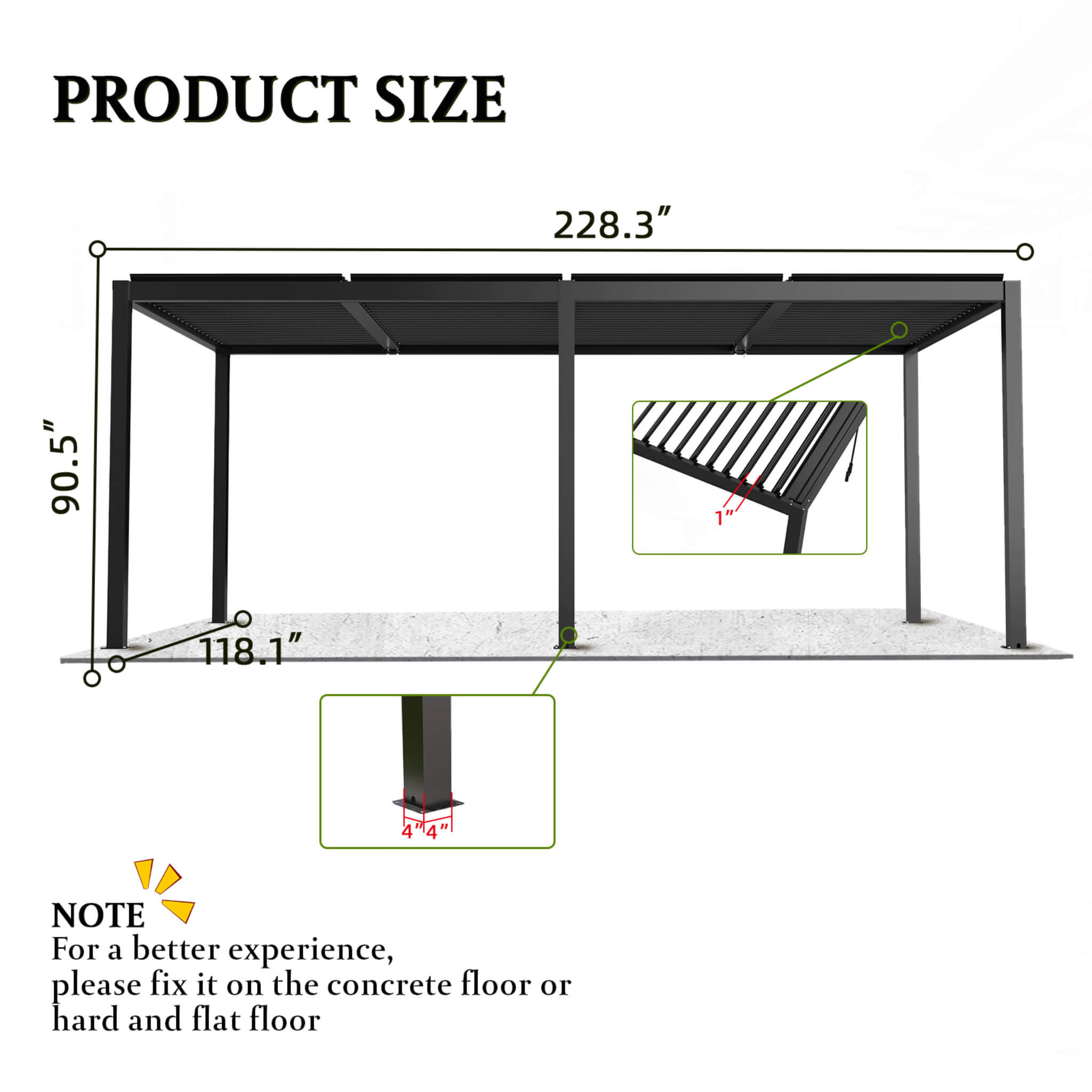 Alora Modern Durable All-Weather Outdoor Pergola With Aluminum Frame And Steel Louvers [10X19FT]