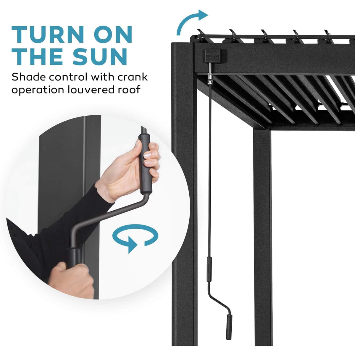 Alora Modern Outdoor Adjustable Charcoal Louvered Pergola With Screens And Built-In Drainage [10X20FT]
